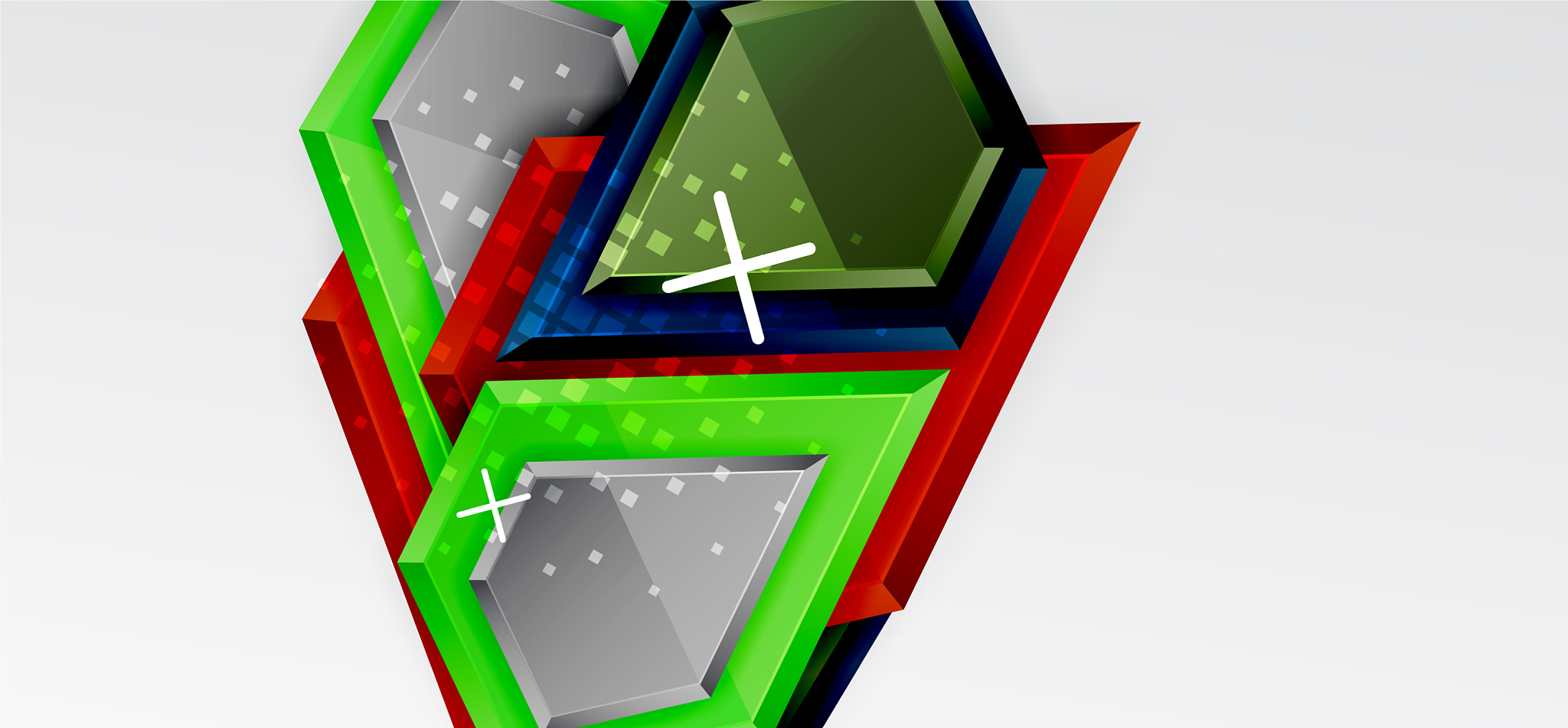 metal glossy shiny geometric shapes with 3d effect