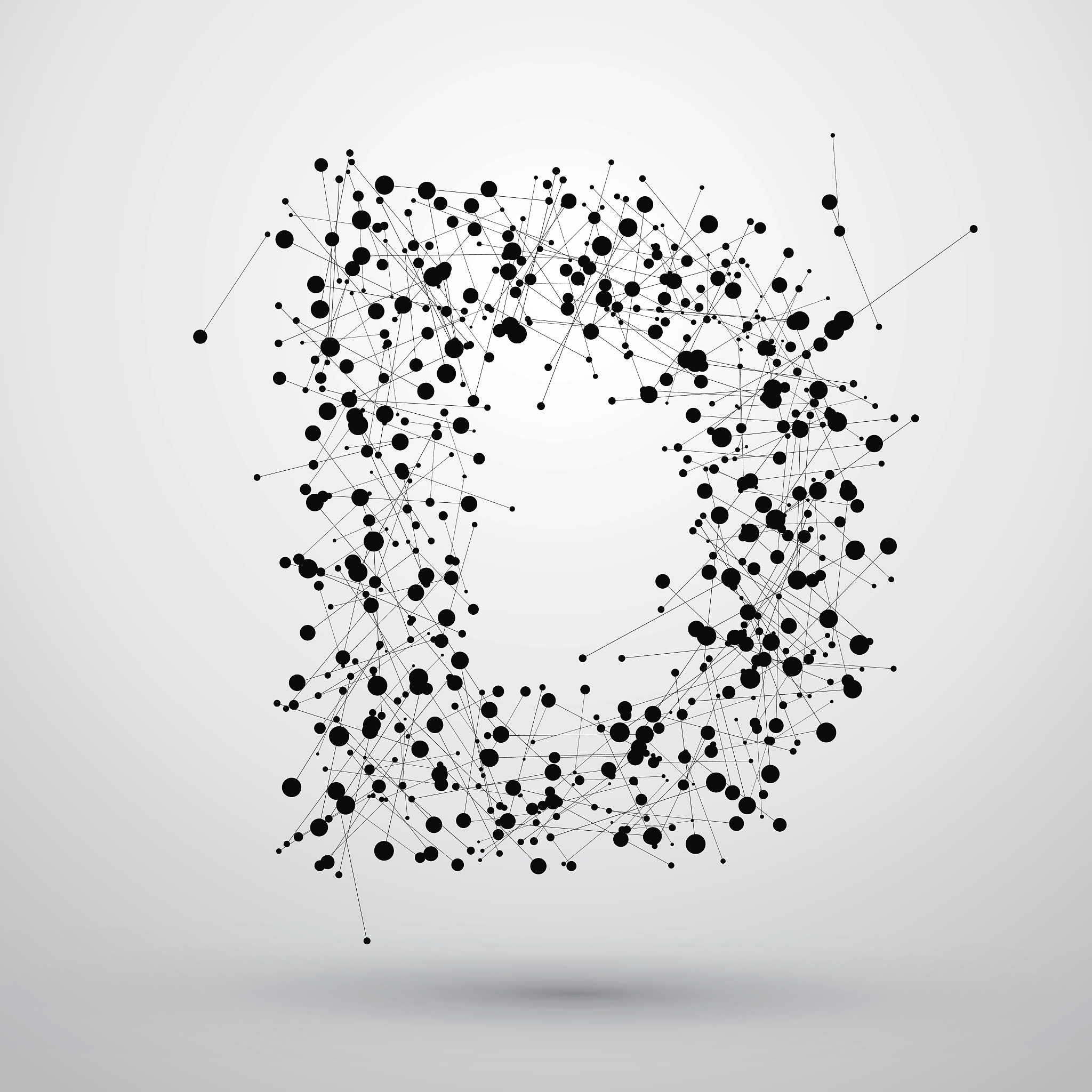 point line consisting of letters, font design.
