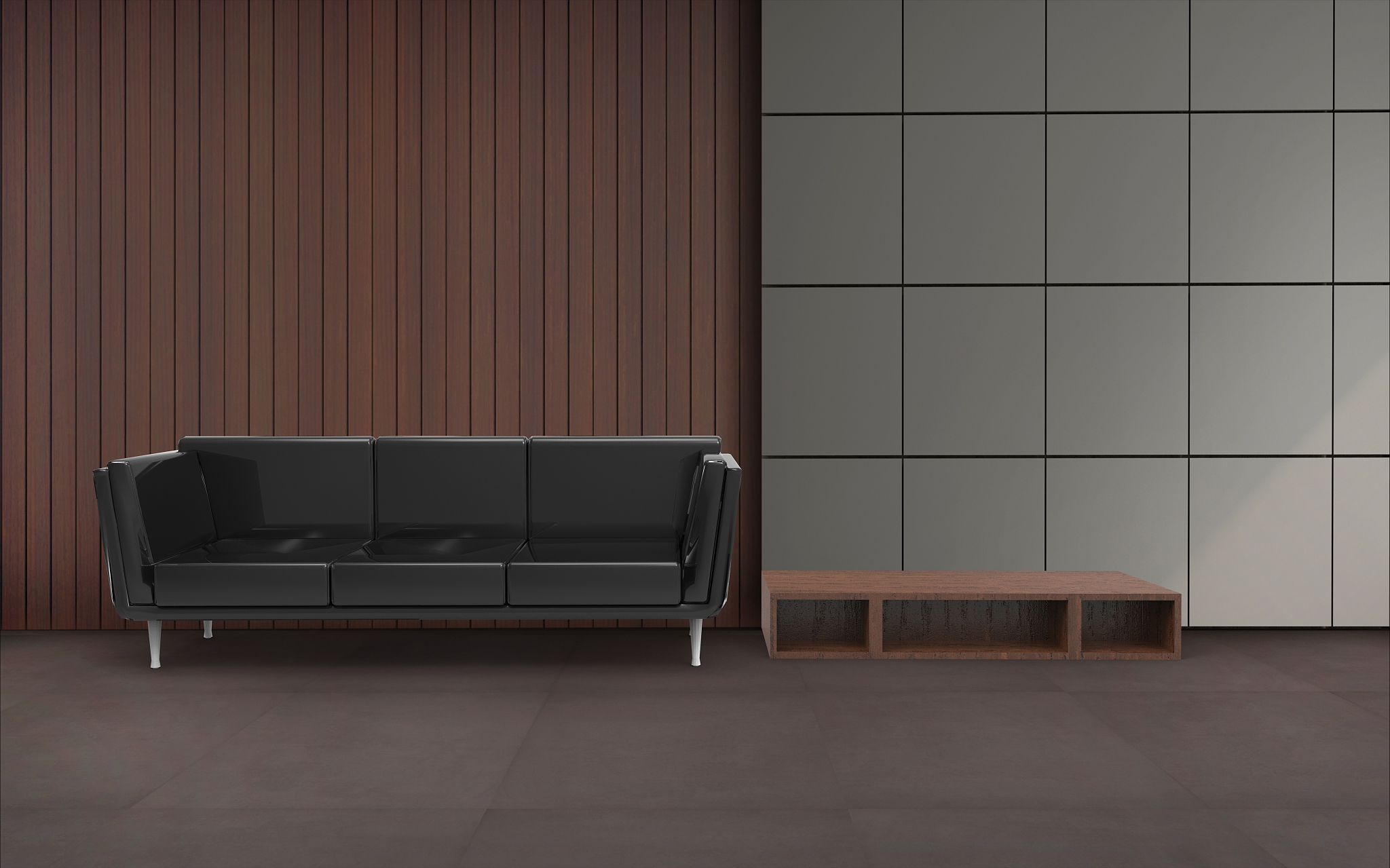 living room minimal black chair and wall