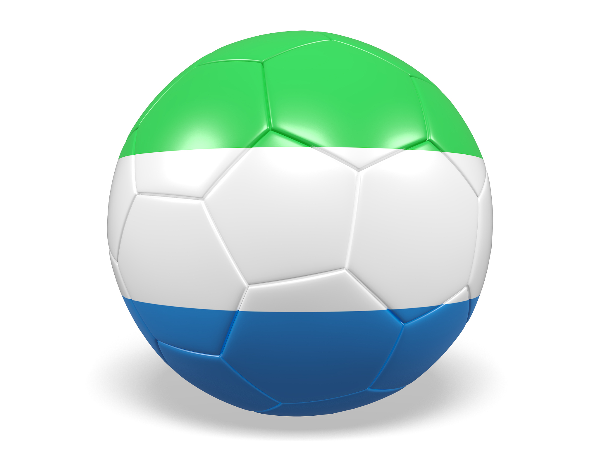 football/soccer ball with a sierra leone flag.