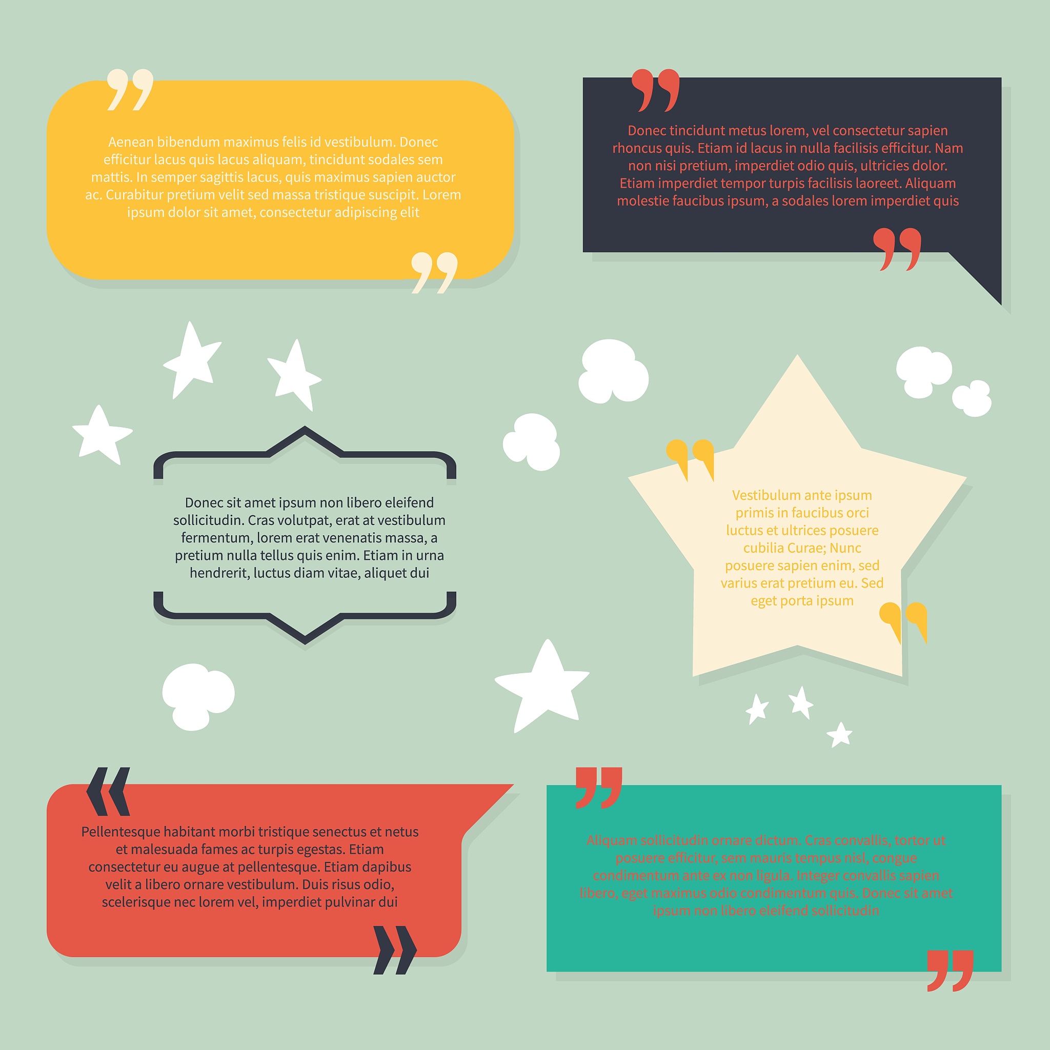 quote boxes. frames paragraph quotes quotation bubble label pare