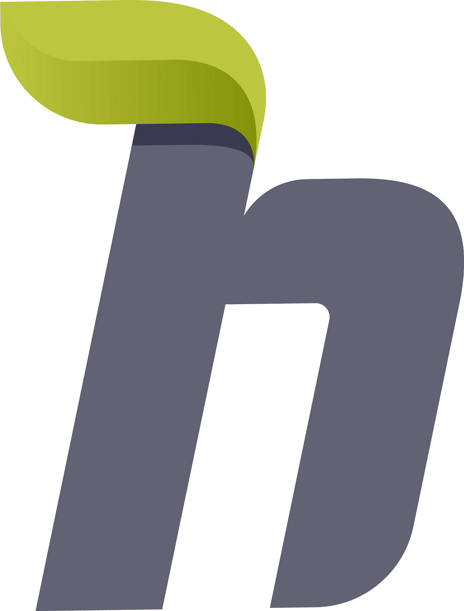 h letter eco logo with green leaf
