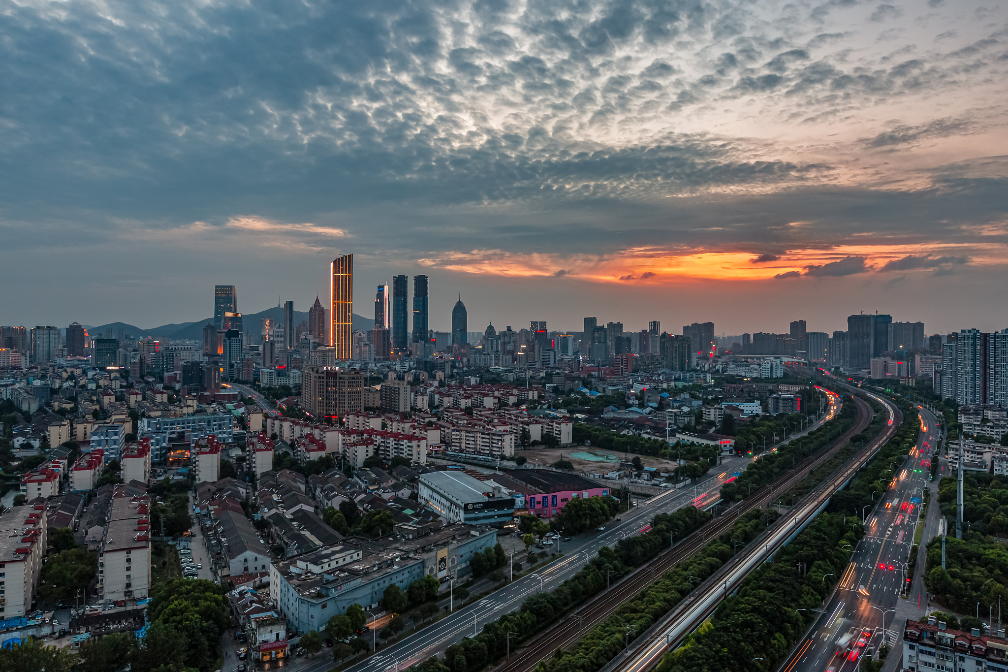 江苏省无锡市城市航拍全景建筑风光