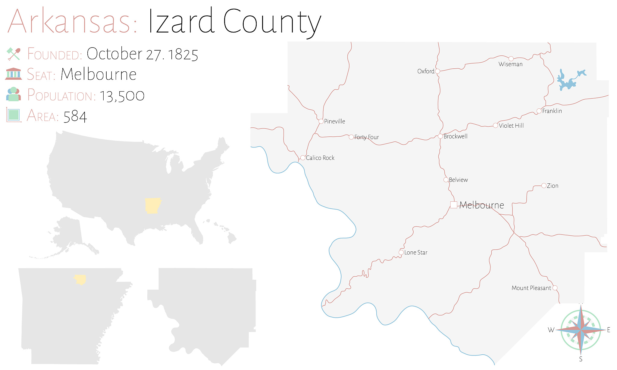 map of izard county in arkansas