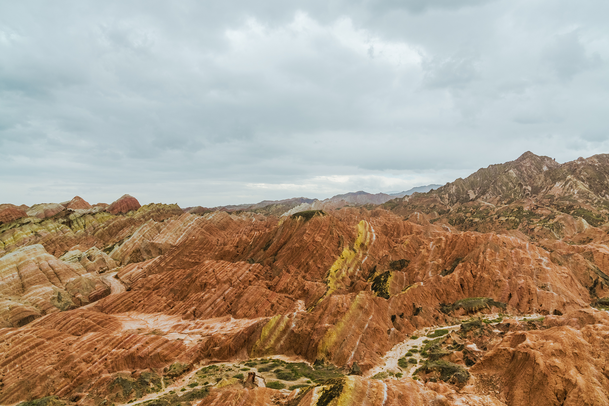 view of colourful mountains of the zhangye national geopark, chi