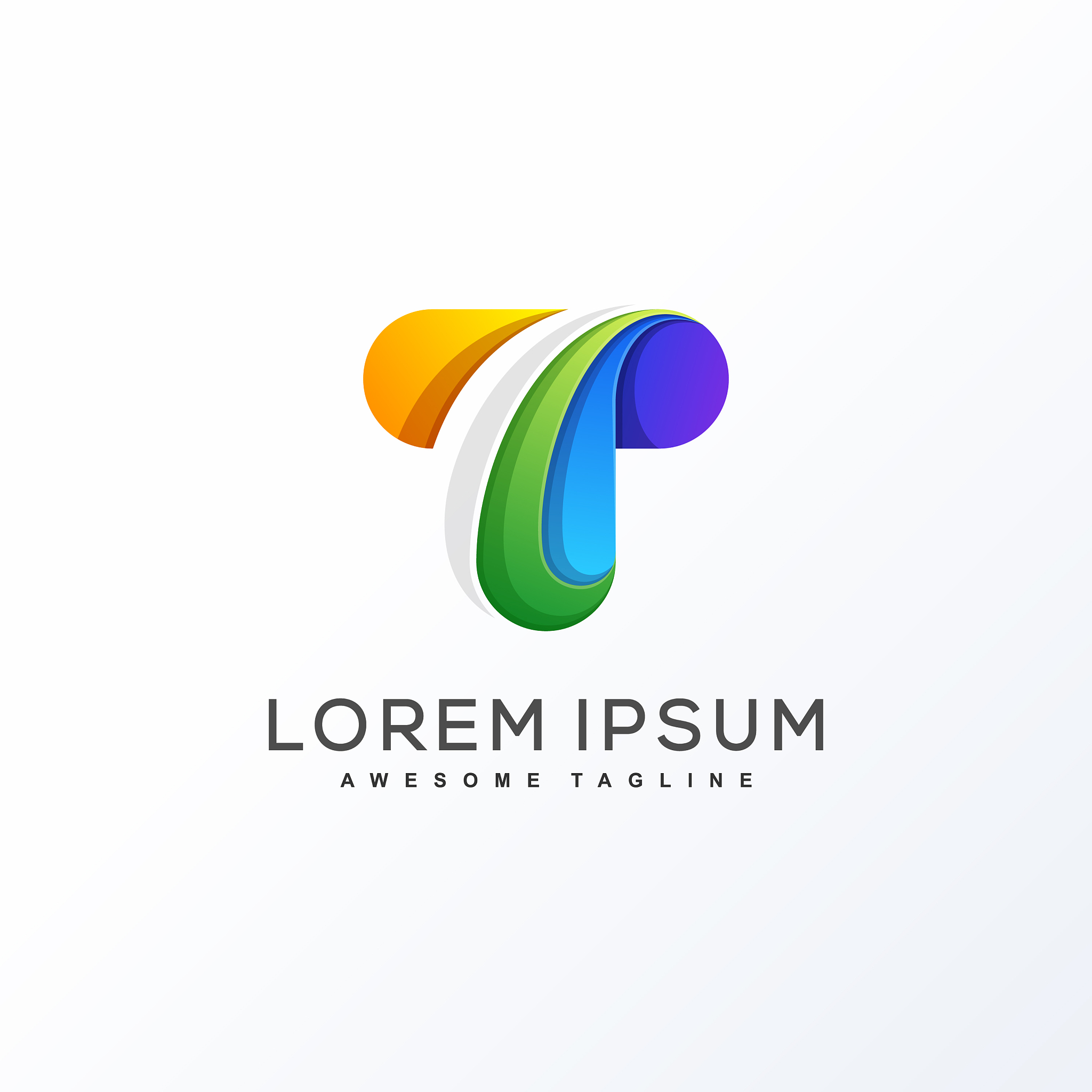 letter t colorful design concept template