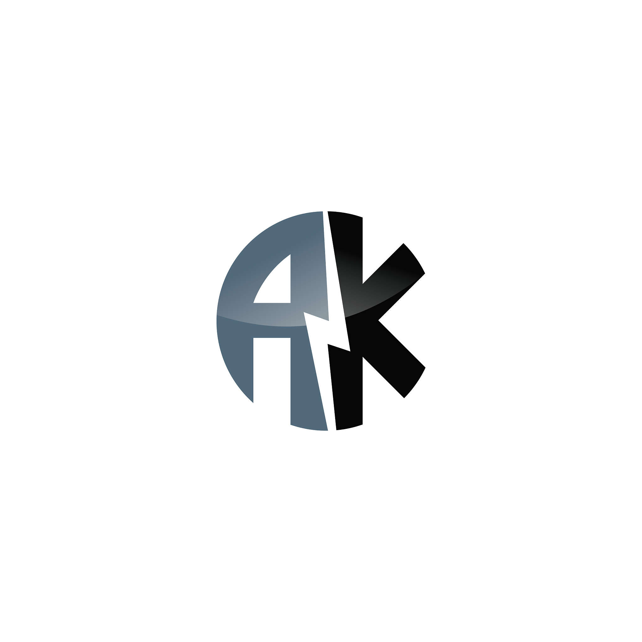 initial letter ak or ka logo design template