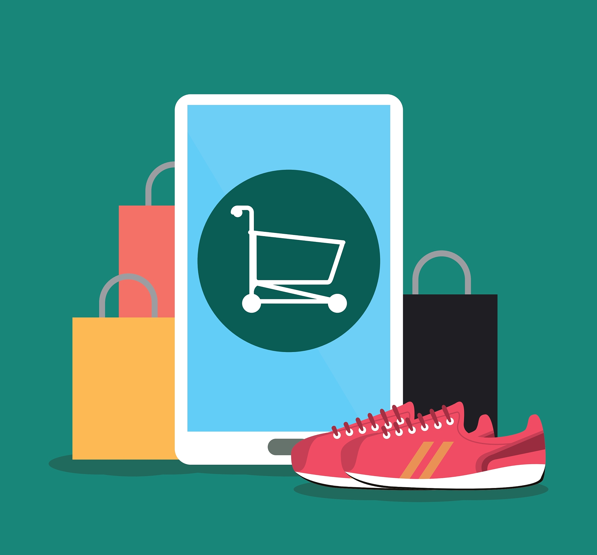 smartphone shopping online icon graphic