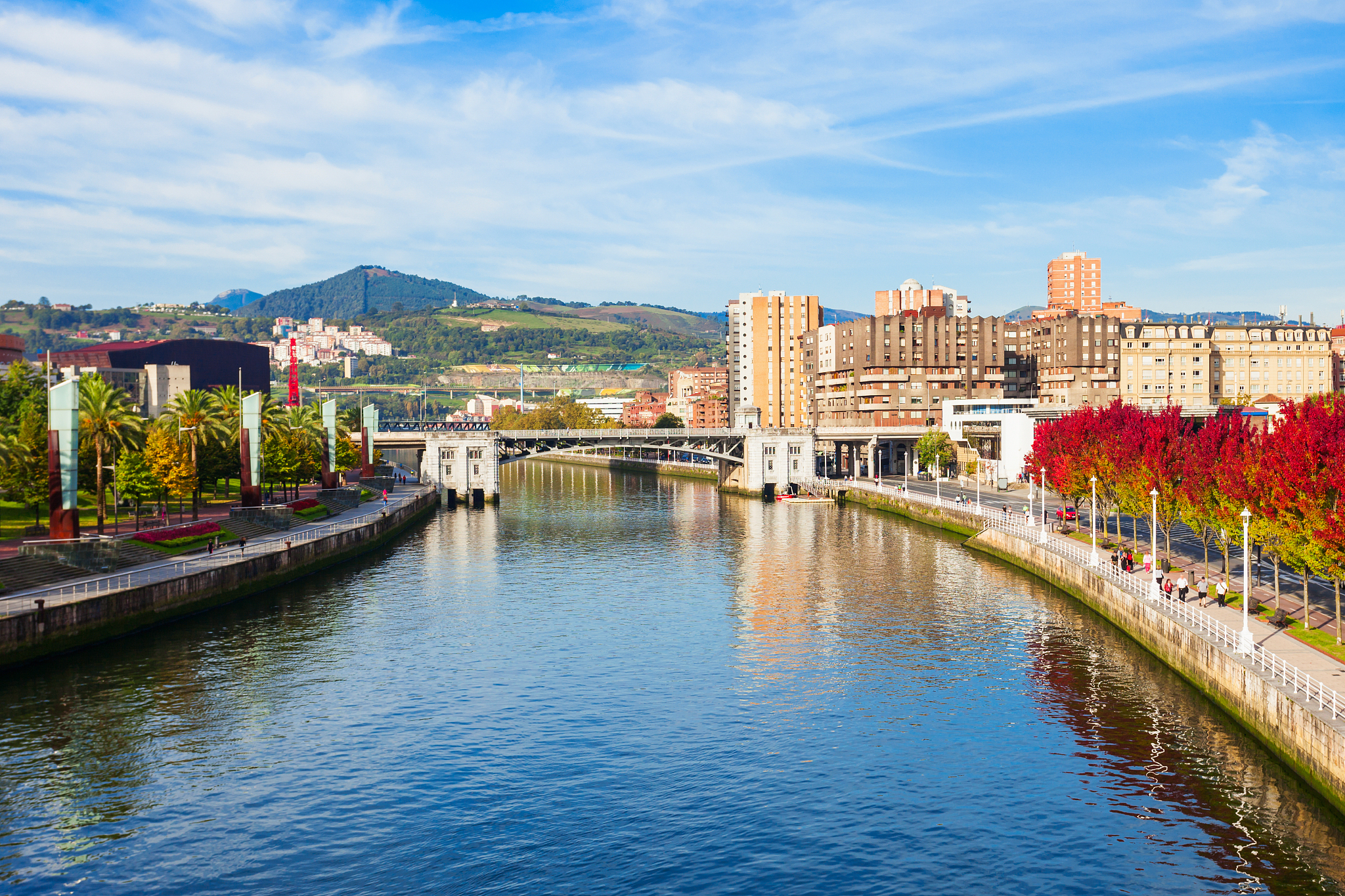 nervion river embankment in bilbao