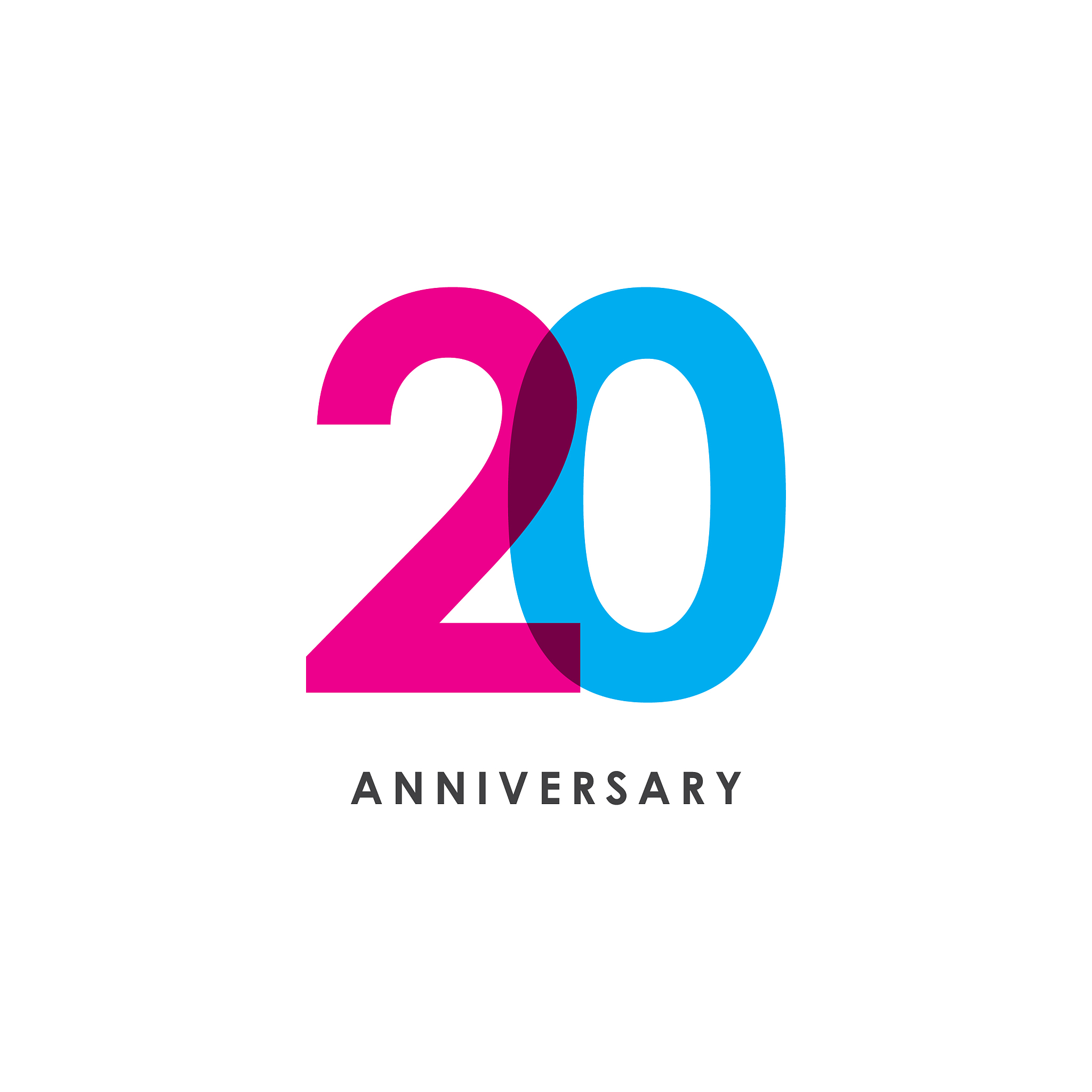 20 year anniversary template design