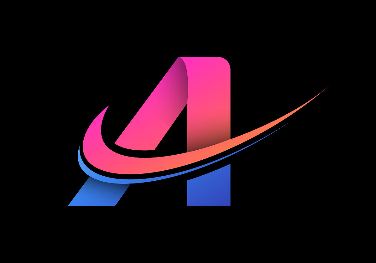 首字母a与一个swoosh标志模板.现代矢量标志类型的企业和公司的身份.