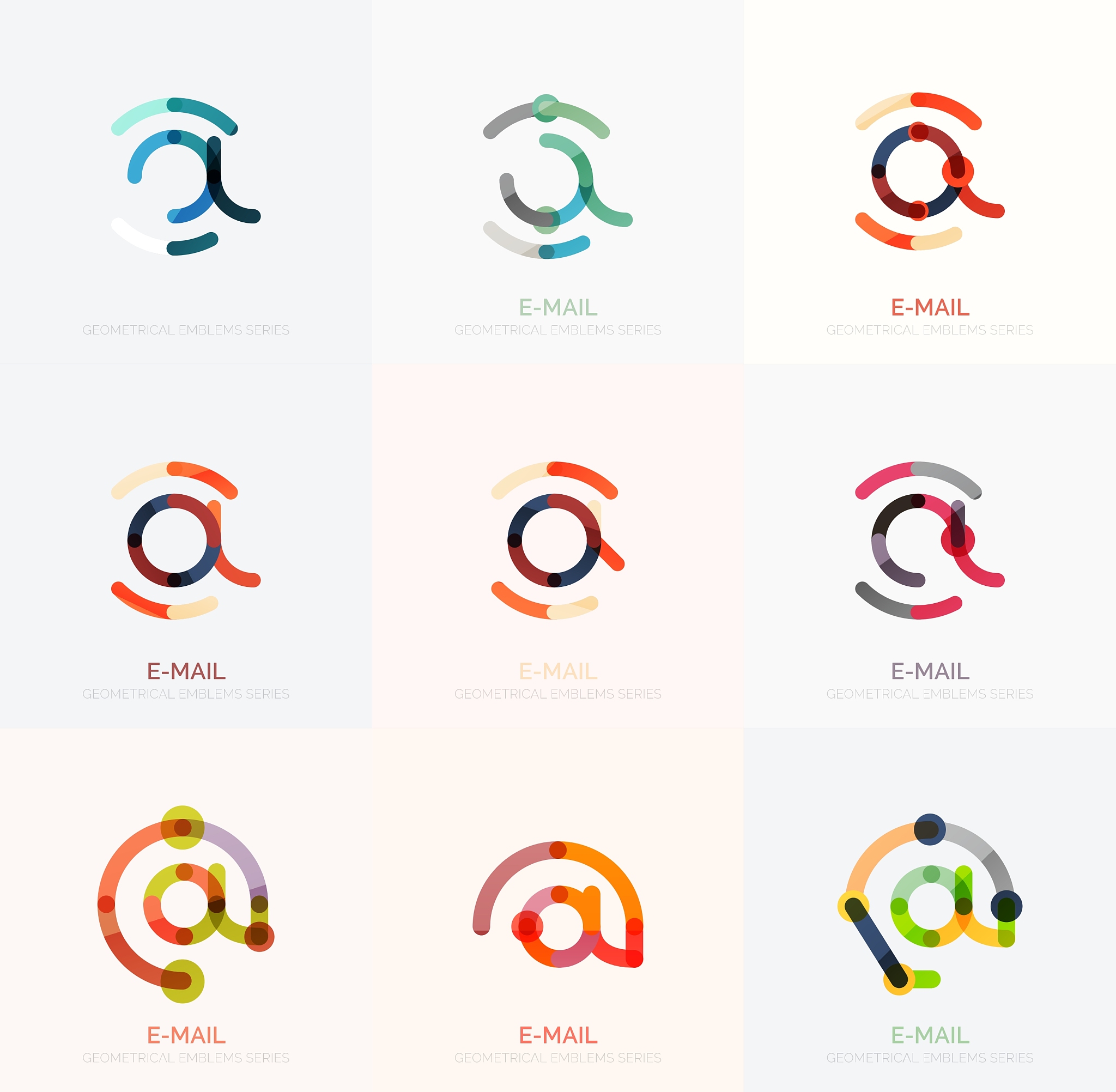 email business symbols or at signs logo set