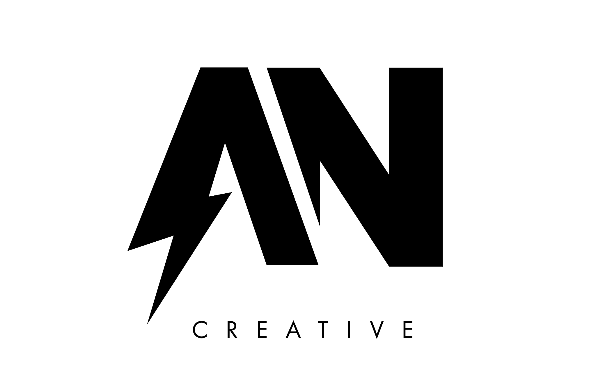 an letter logo design with lighting thunder bolt