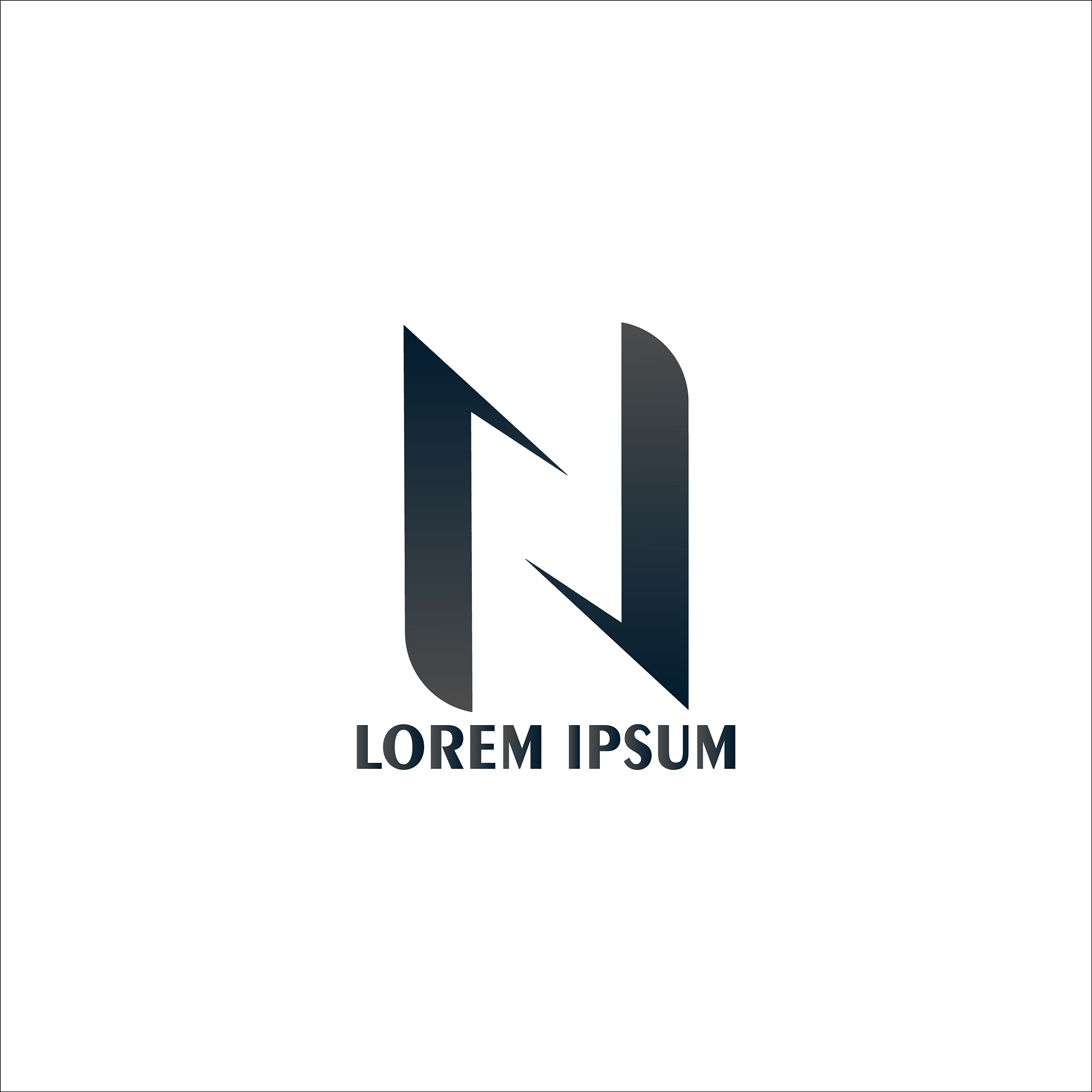square line initial letter n logo flat logo