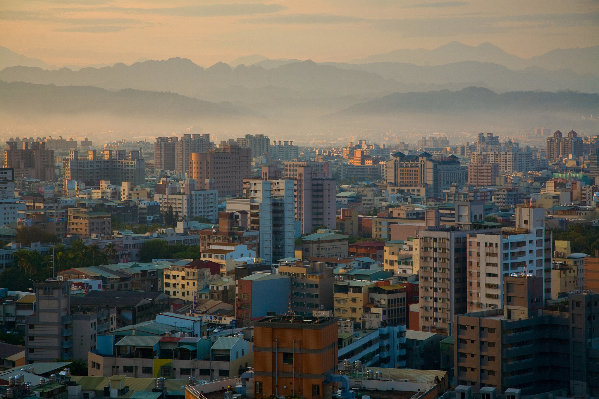 morning in modern asian city
