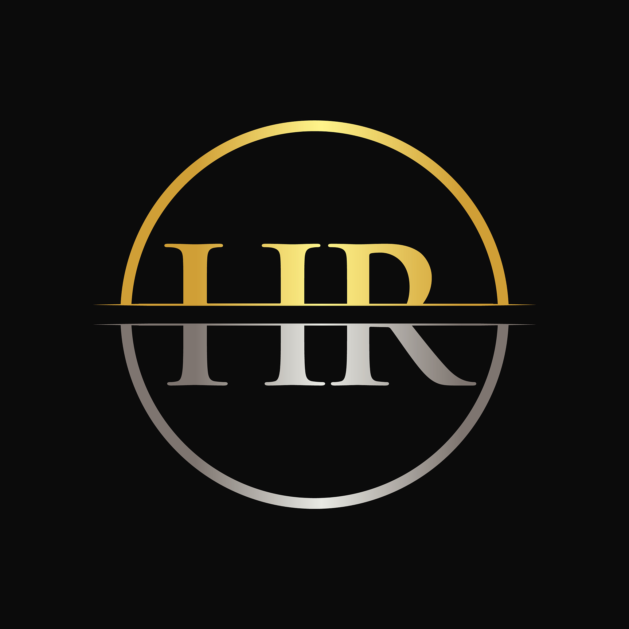 hr letter type logo design template abstract