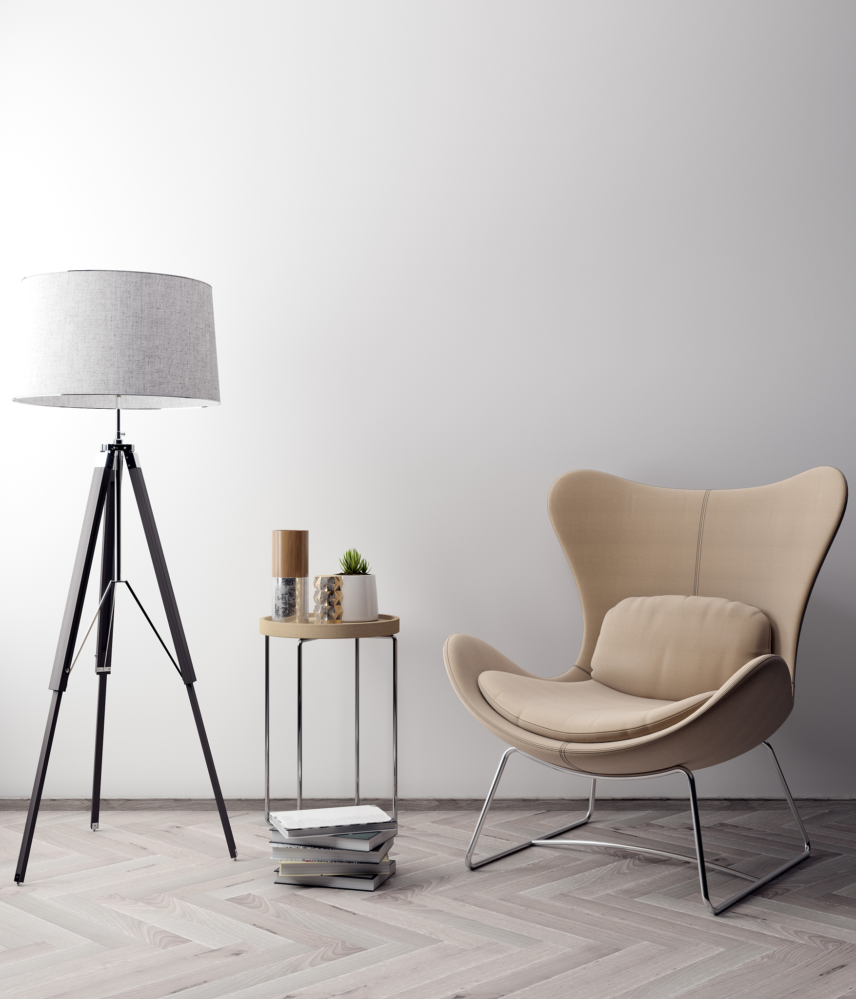 mockup poster in the interior, 3d illustration of a modern desig