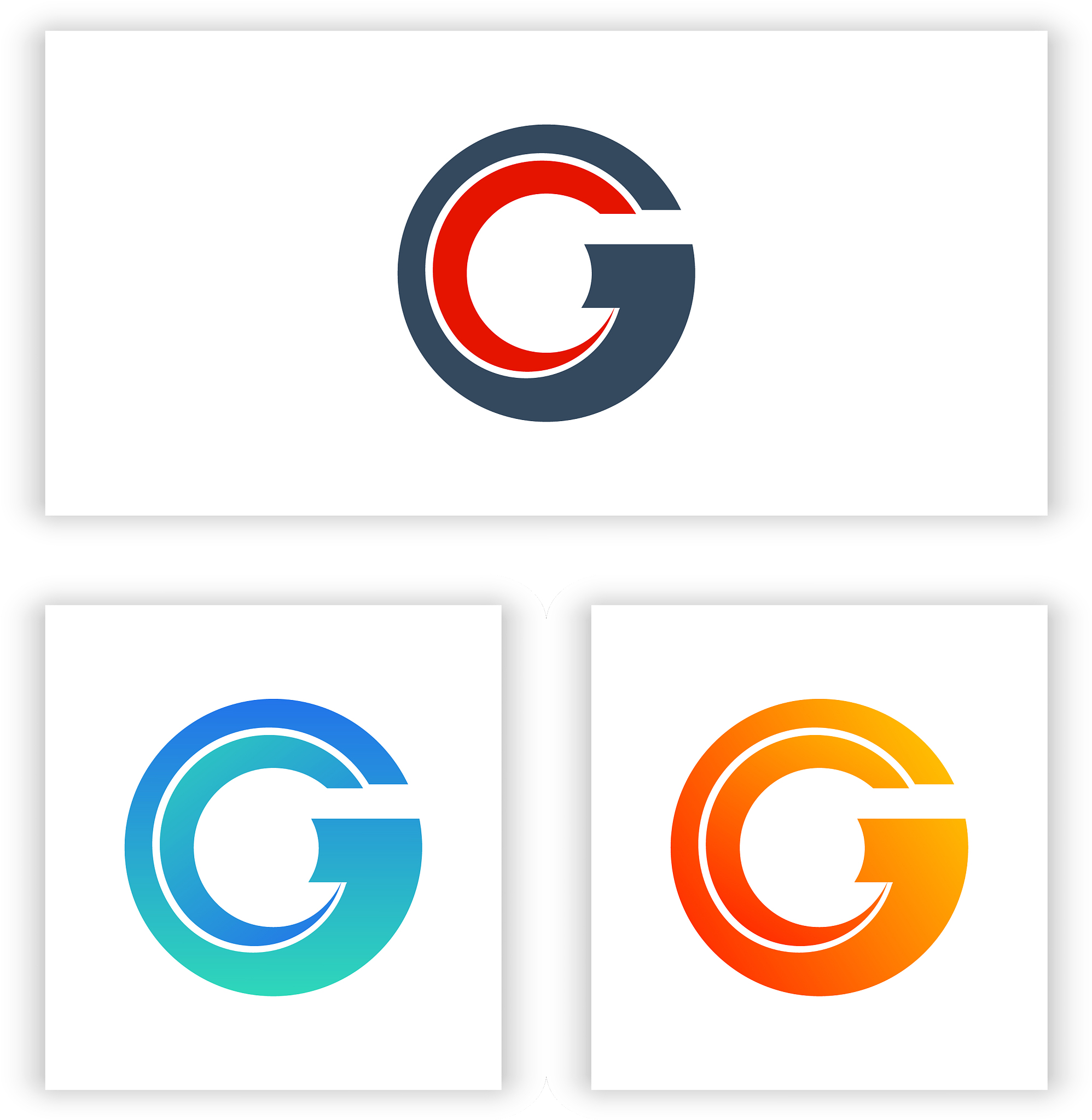logo letters c and g with abstract shapes