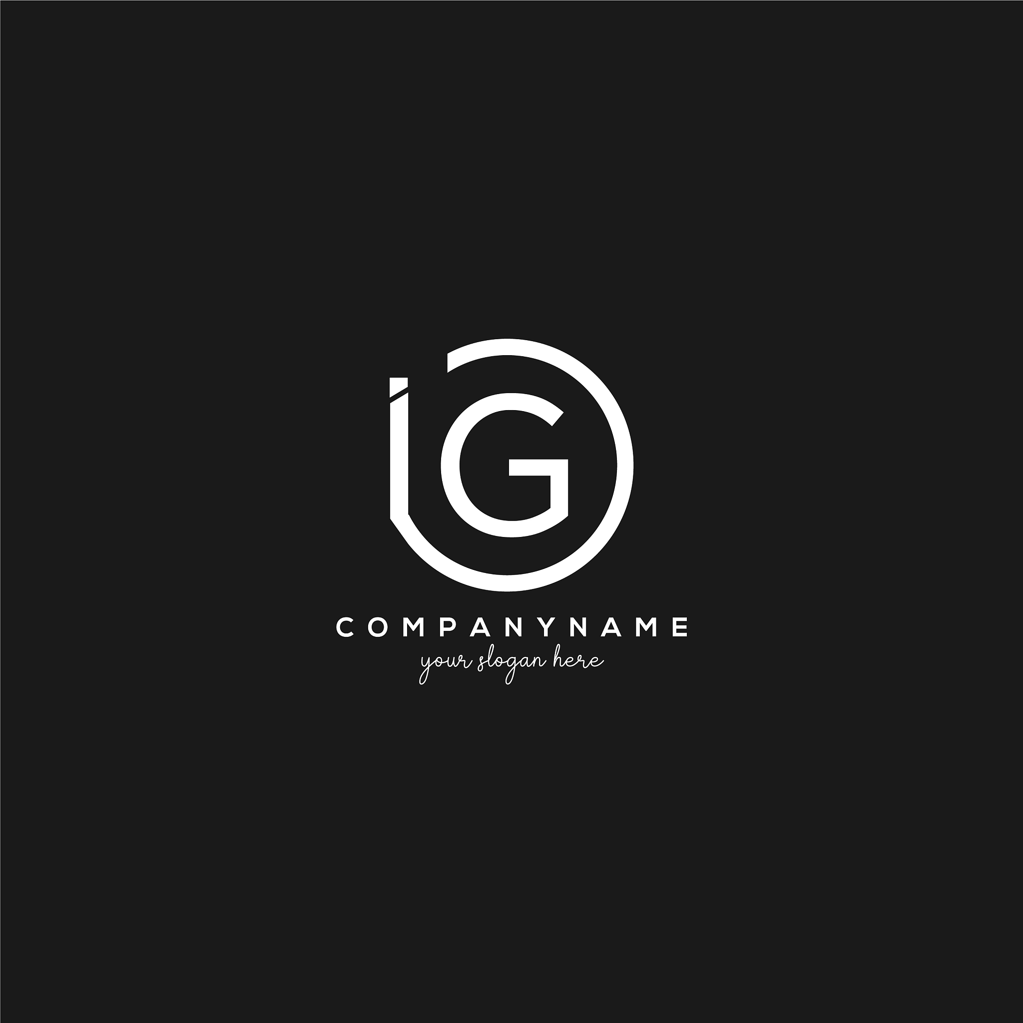 initial ig letter logo with circle template