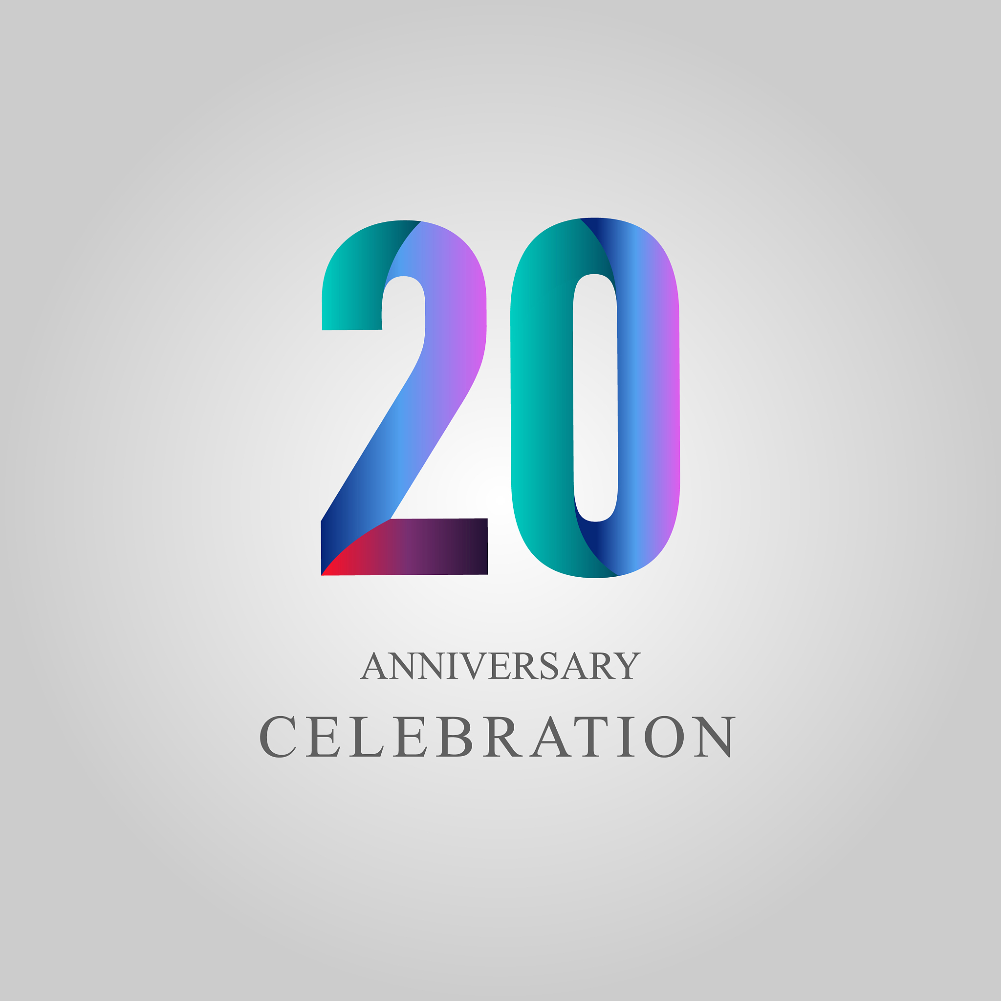 20 year anniversary celebration template design