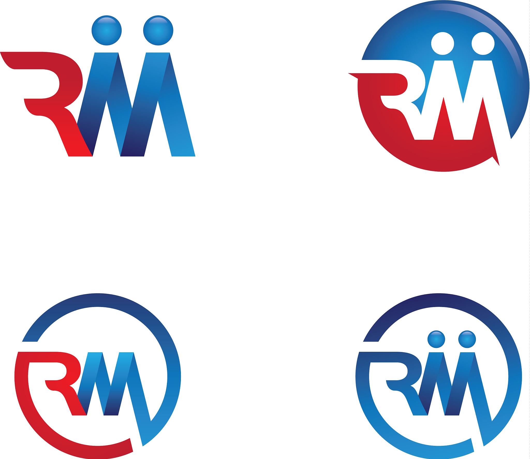 m letter logo template