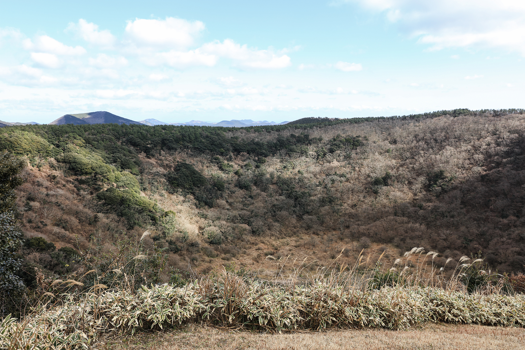 sangumburi crater, volcanic island, volcano in autumn
