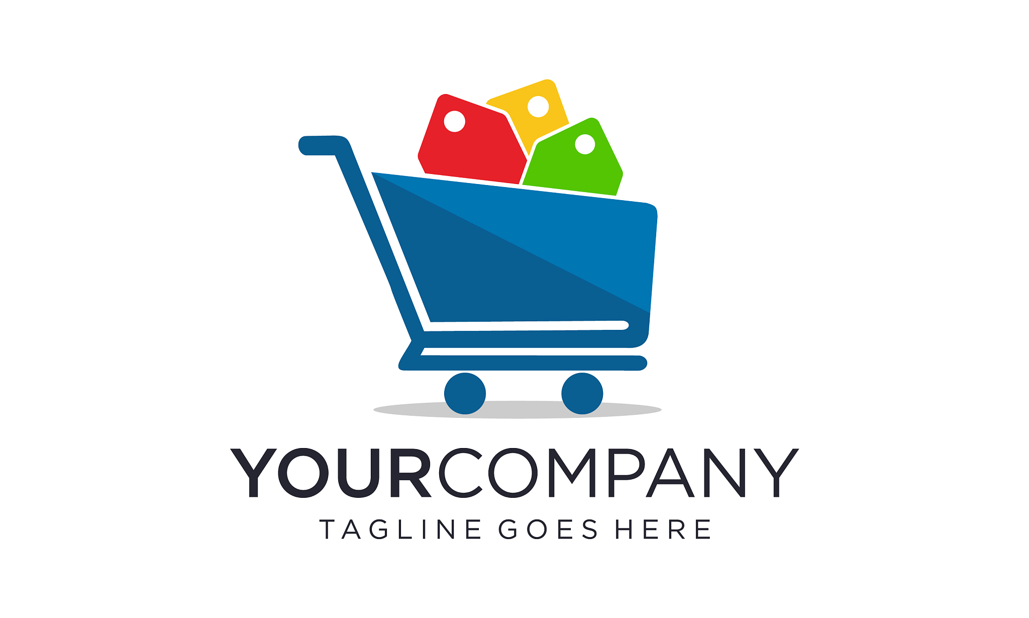 shopping trolley and full color tags