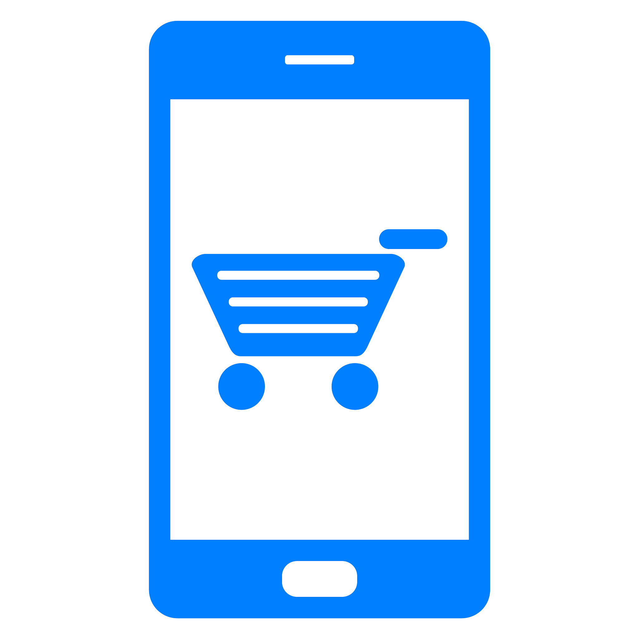 shopping cart and smartphone