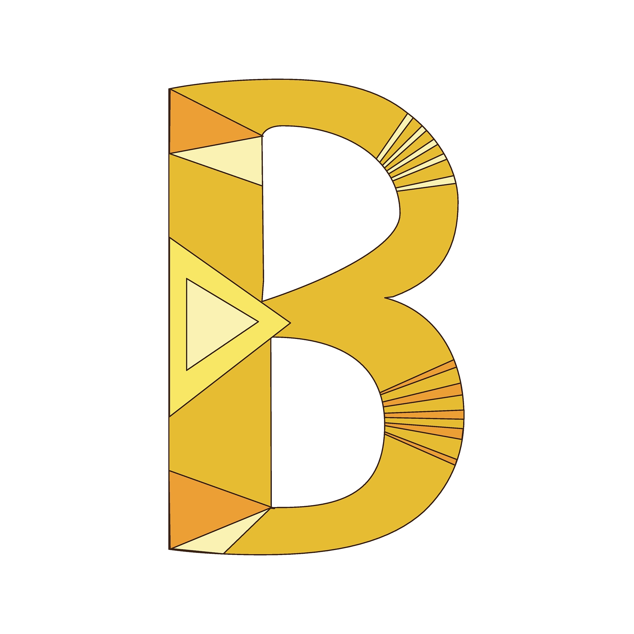 a vector letter b of the english alphabet isolated on white back