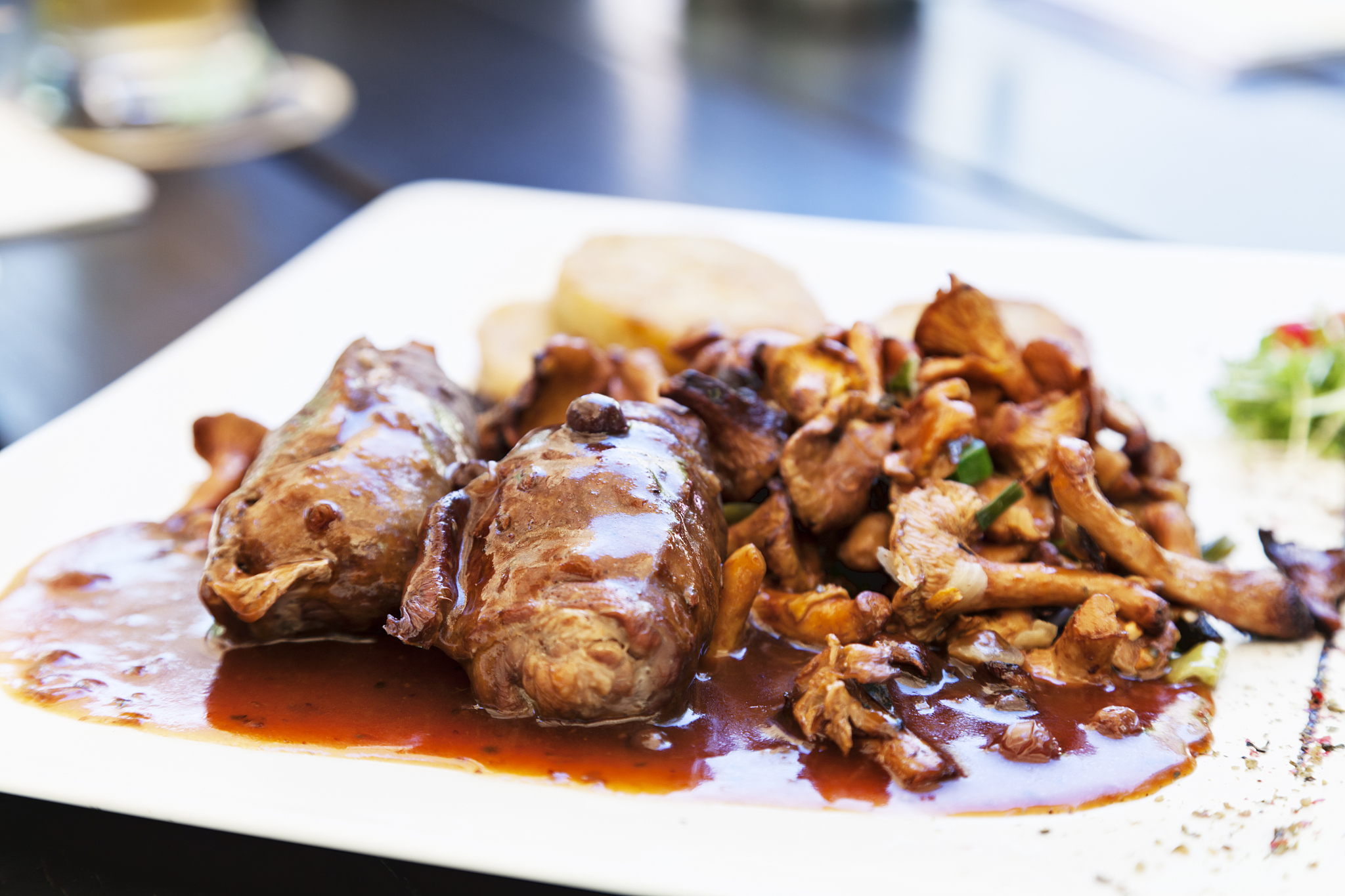 beef roulade and chanterelle
