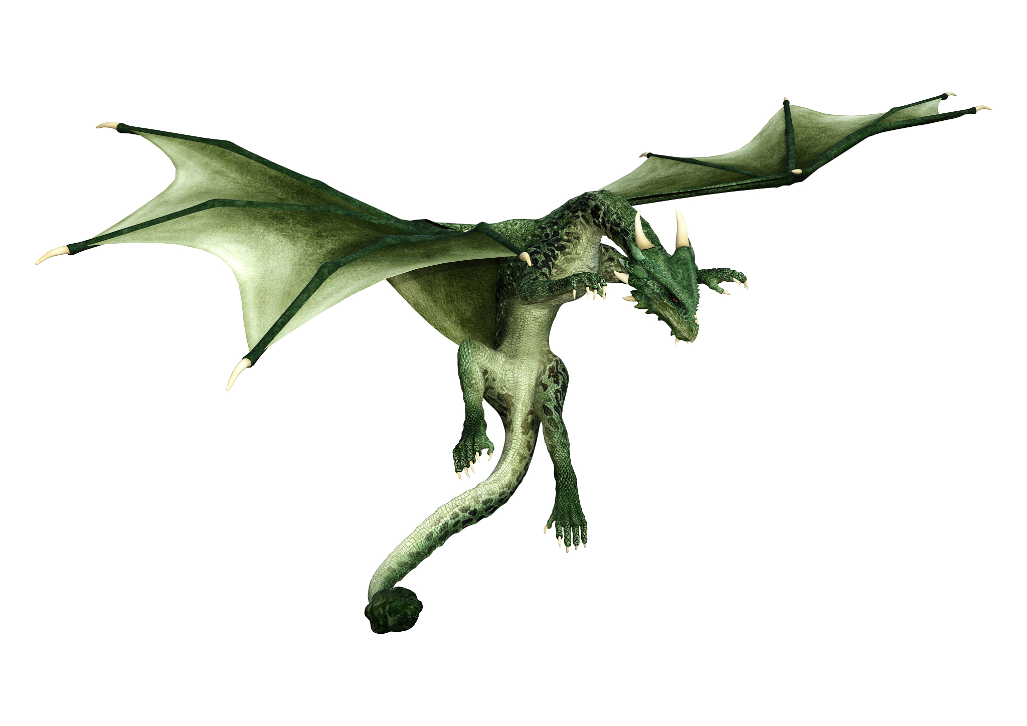 3d illustration fantasy dragon on white