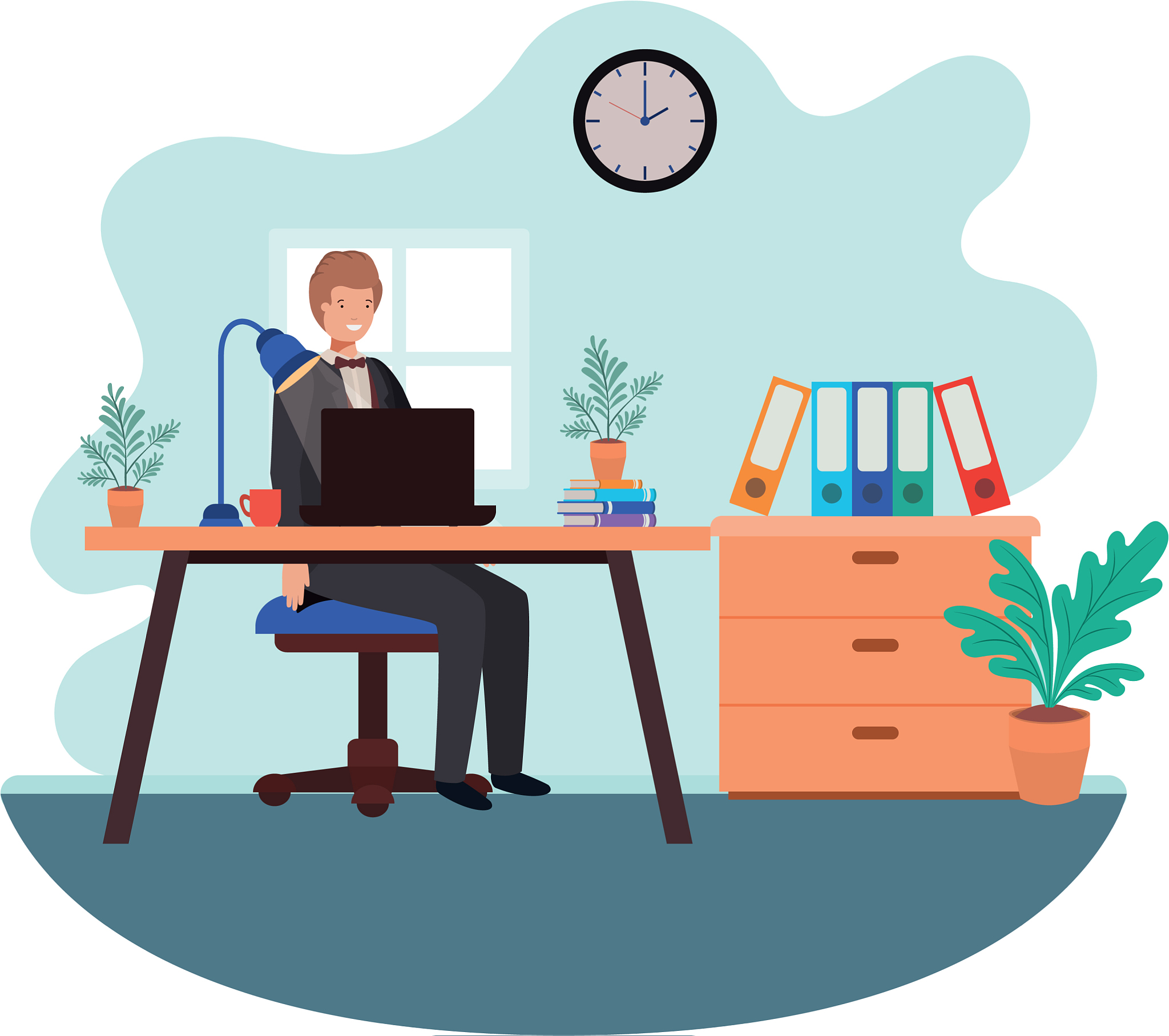 man working in office avatar character