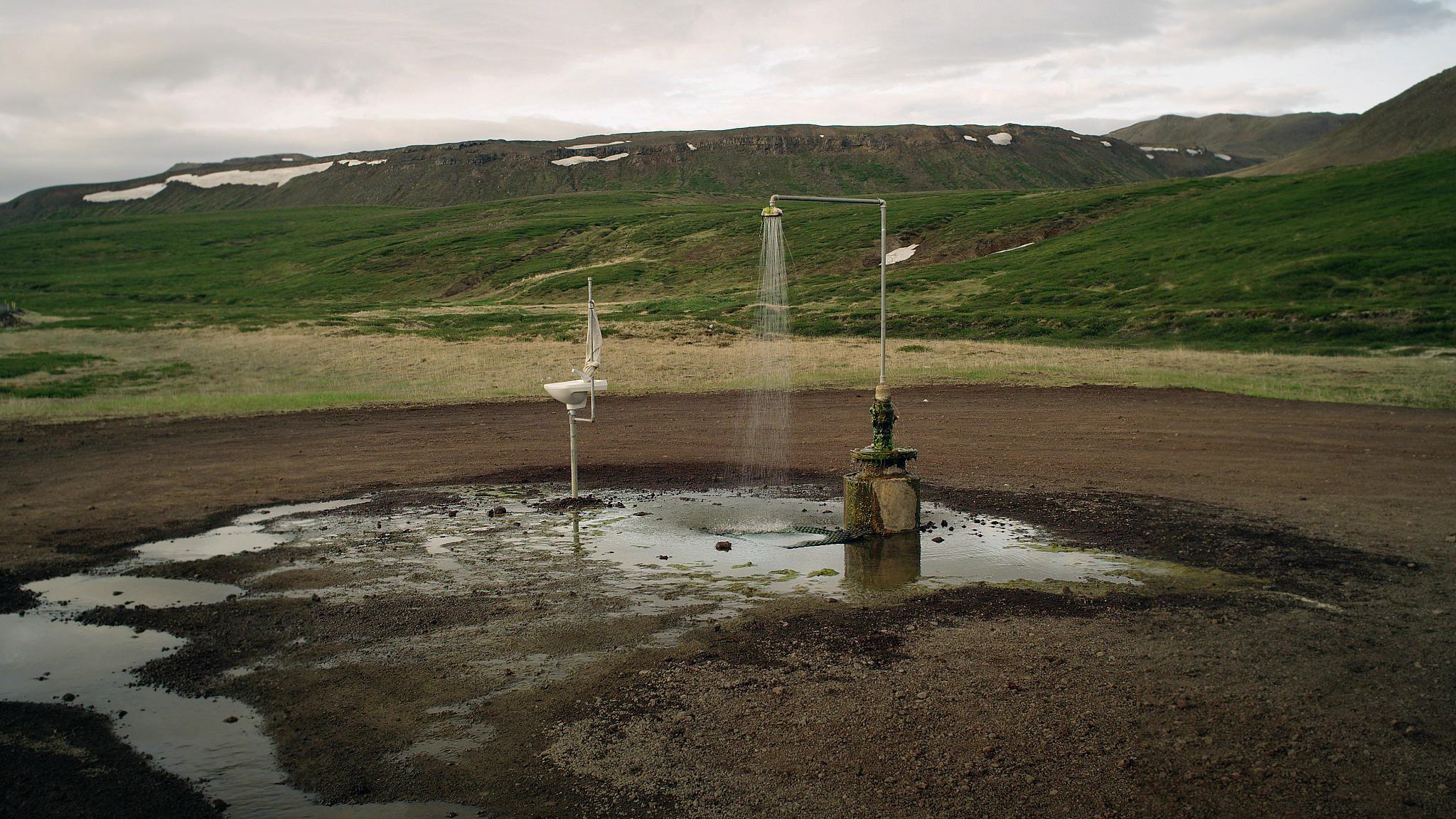 outdoor shower in the middle of nowhere