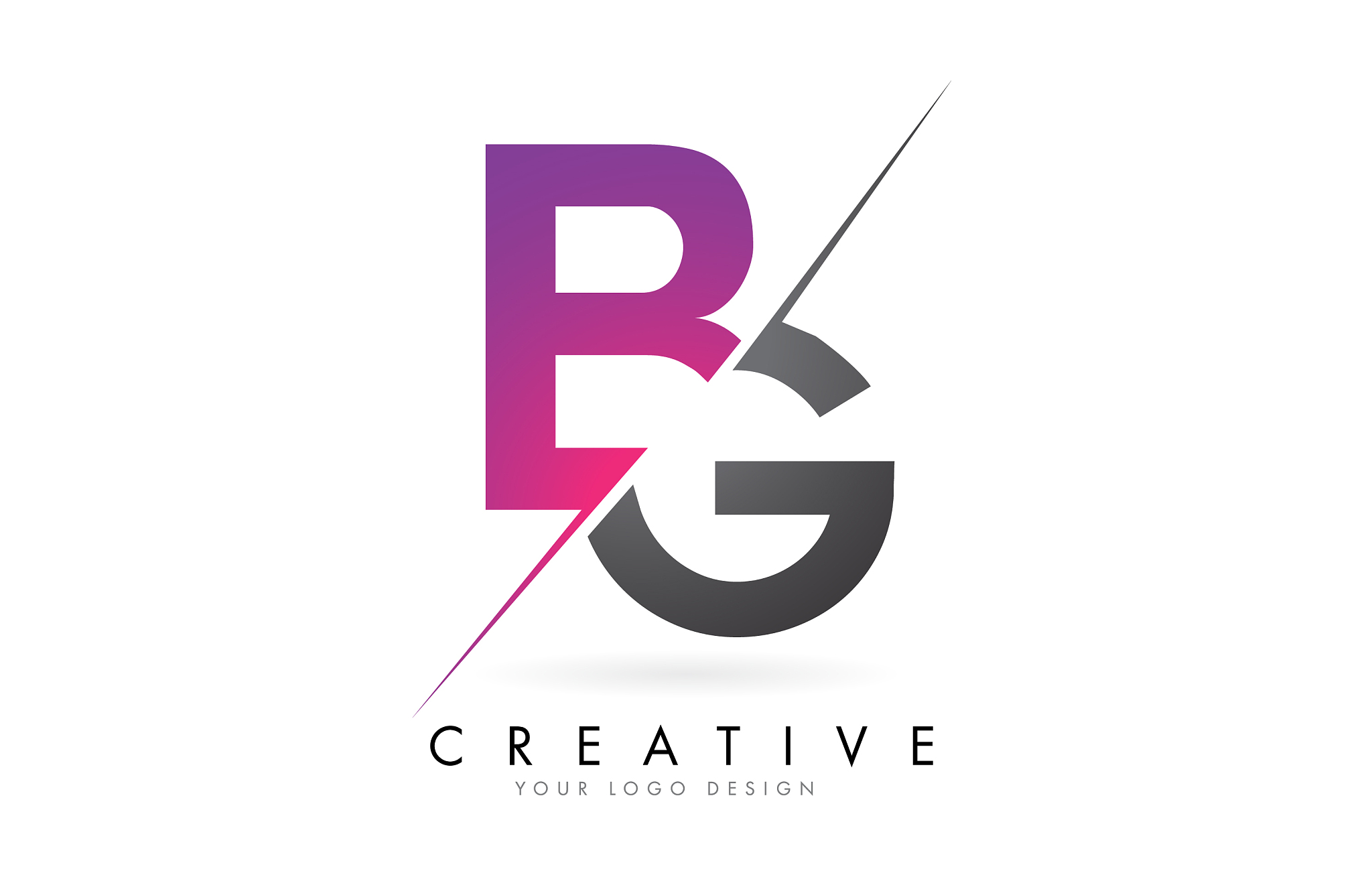 bg b g letter logo with colorblock design and