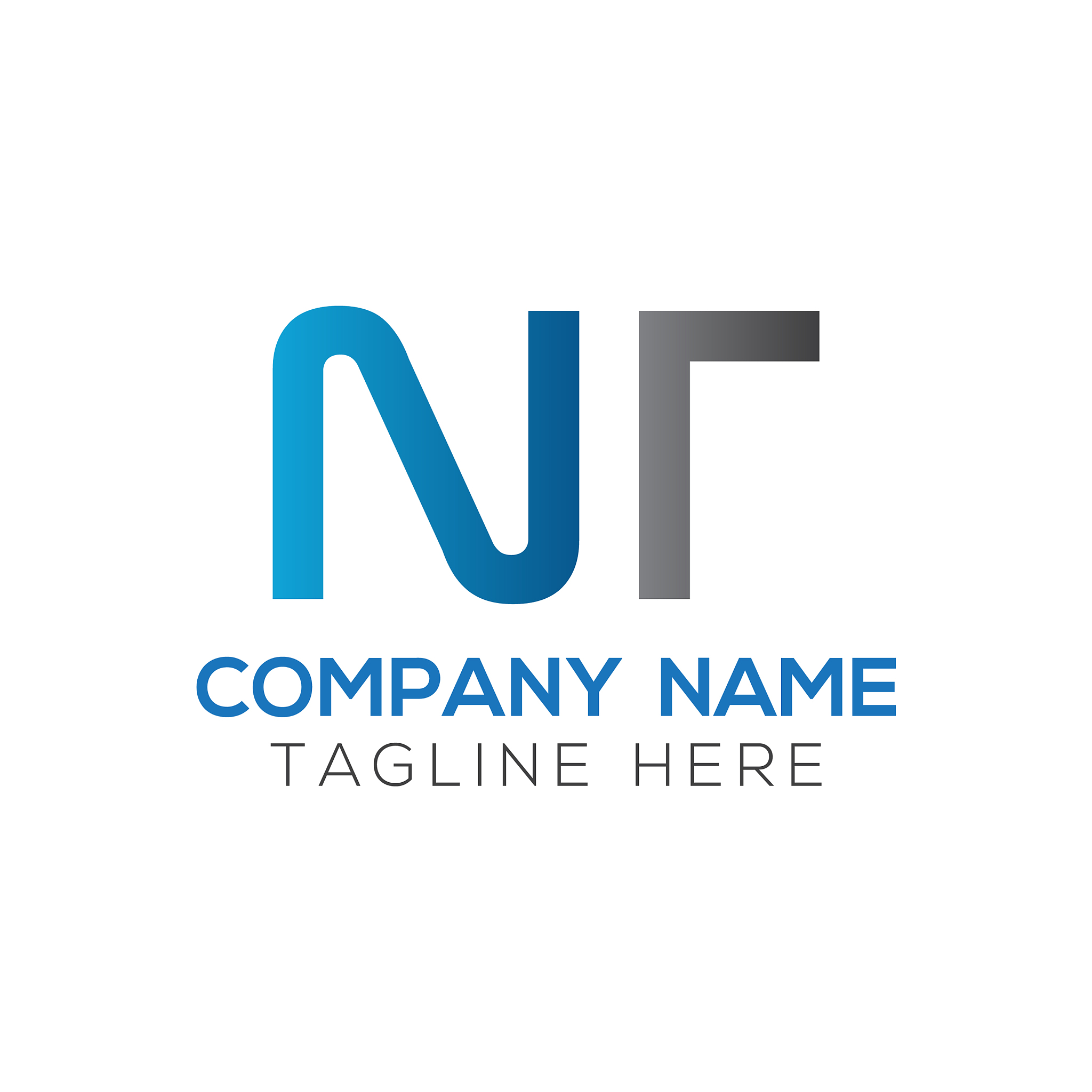 initial letter nt logo design template creative