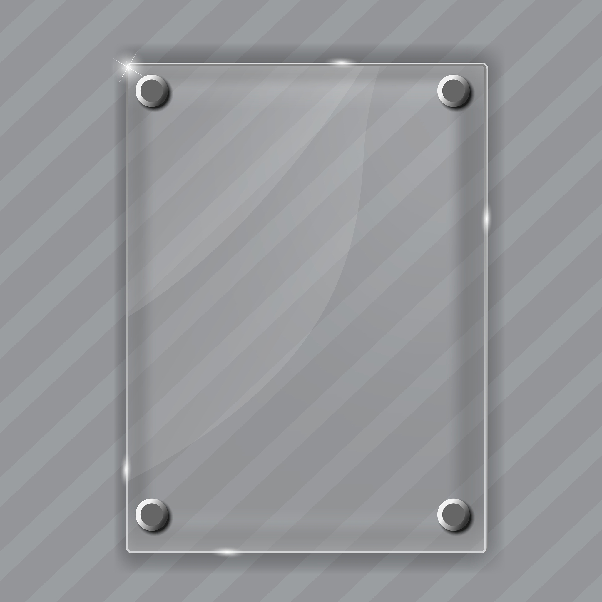 glass frame on abstract metal background