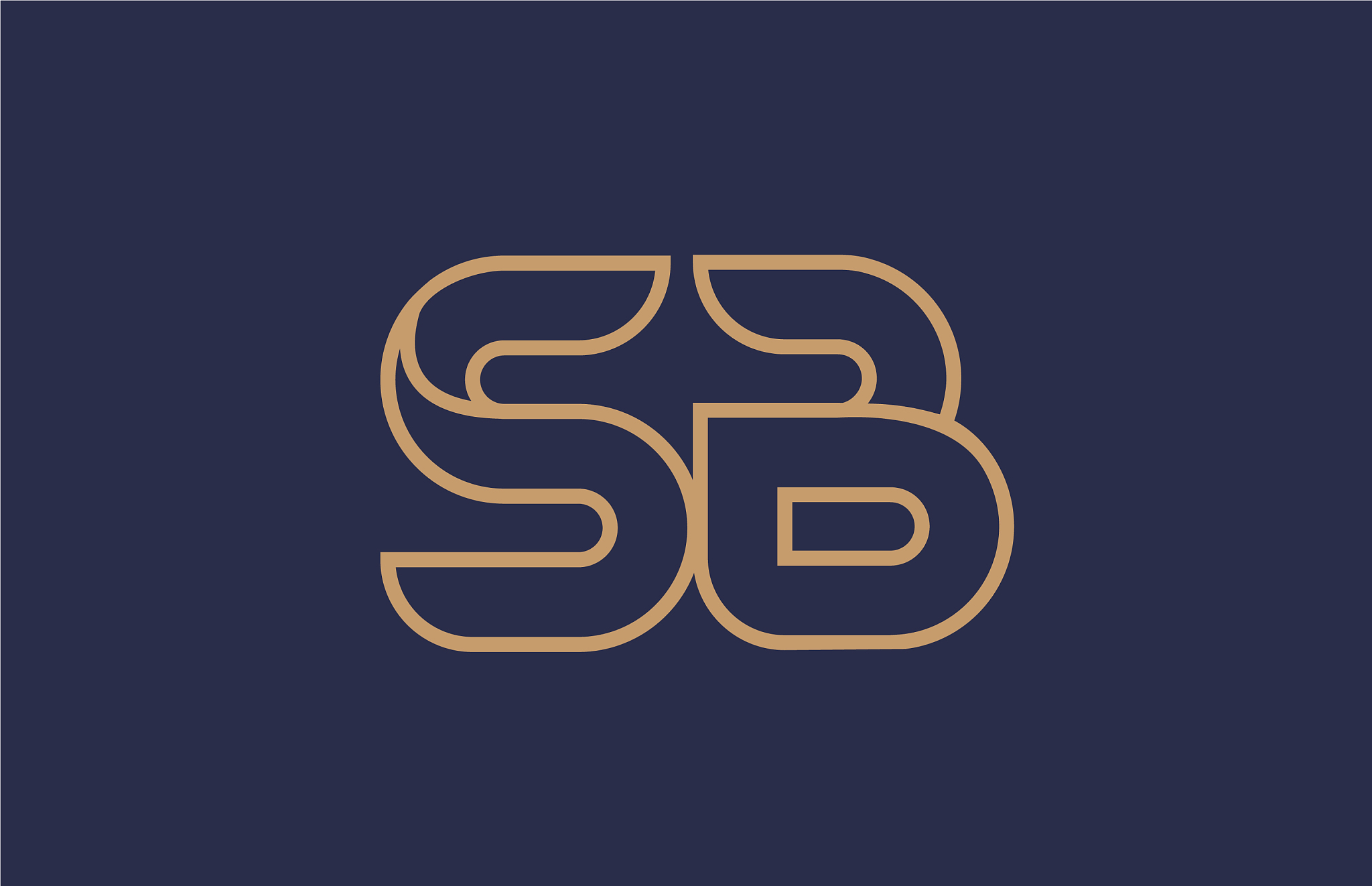 brown blue line alphabet letter sb s b logo