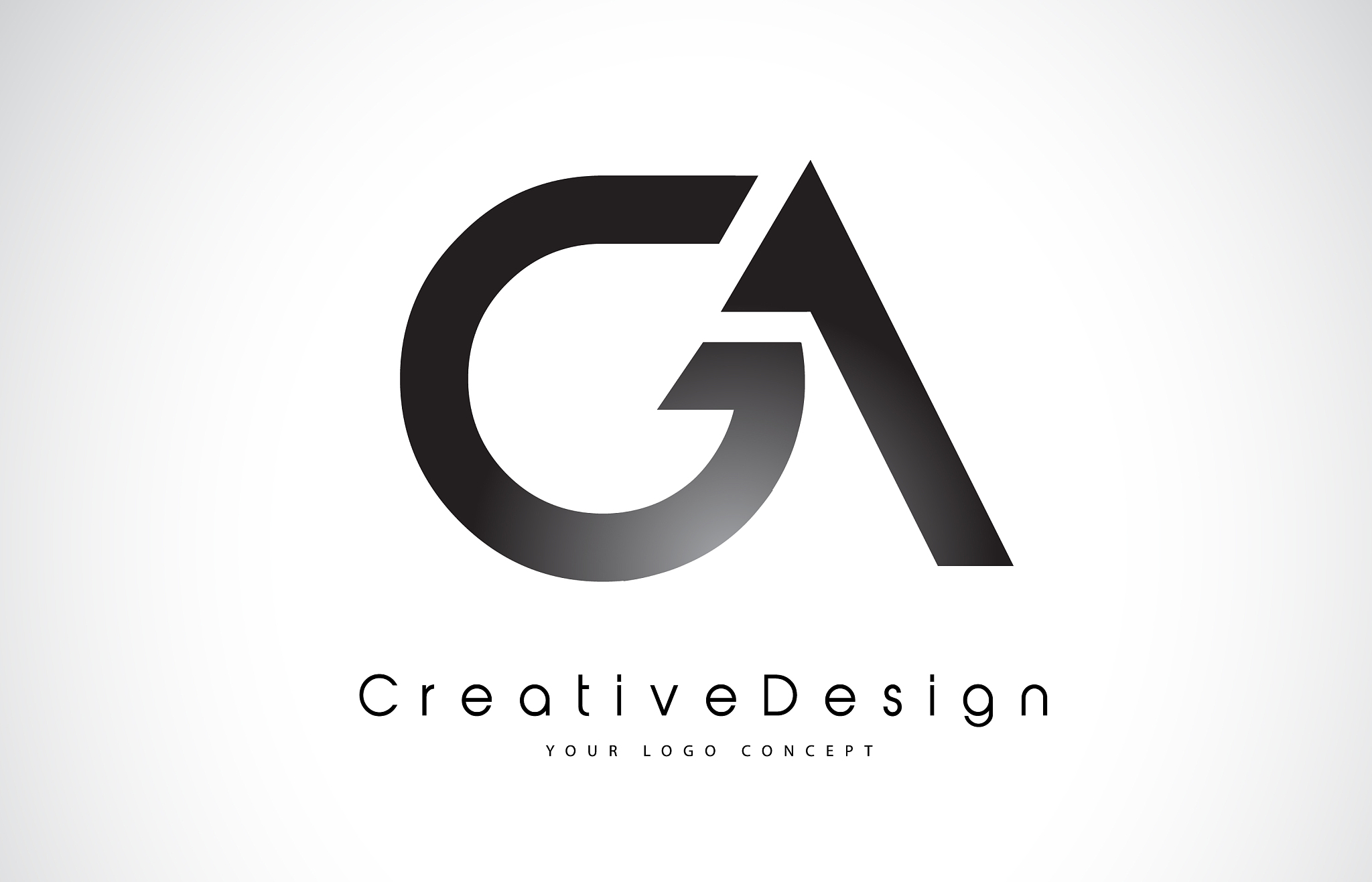 ga g a letter logo design creative icon modern
