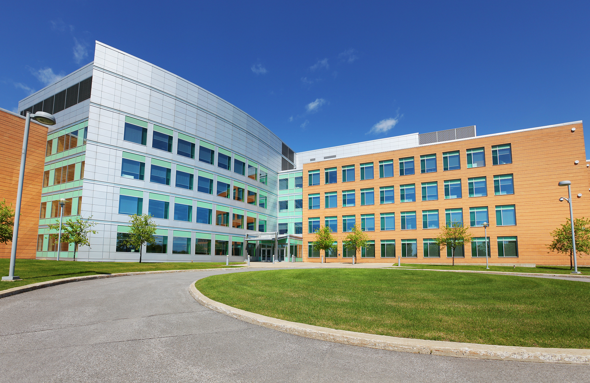 modern office park building exterior