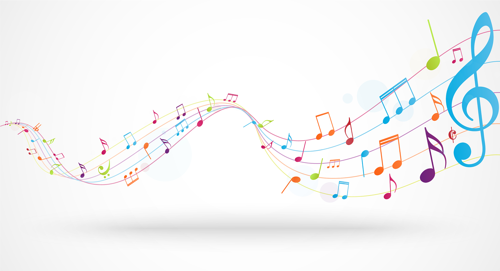 colorful music notes background
