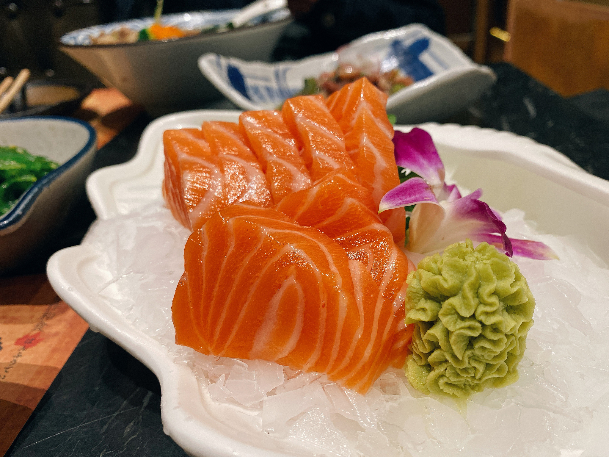 写50字三文鱼和北极贝的好评