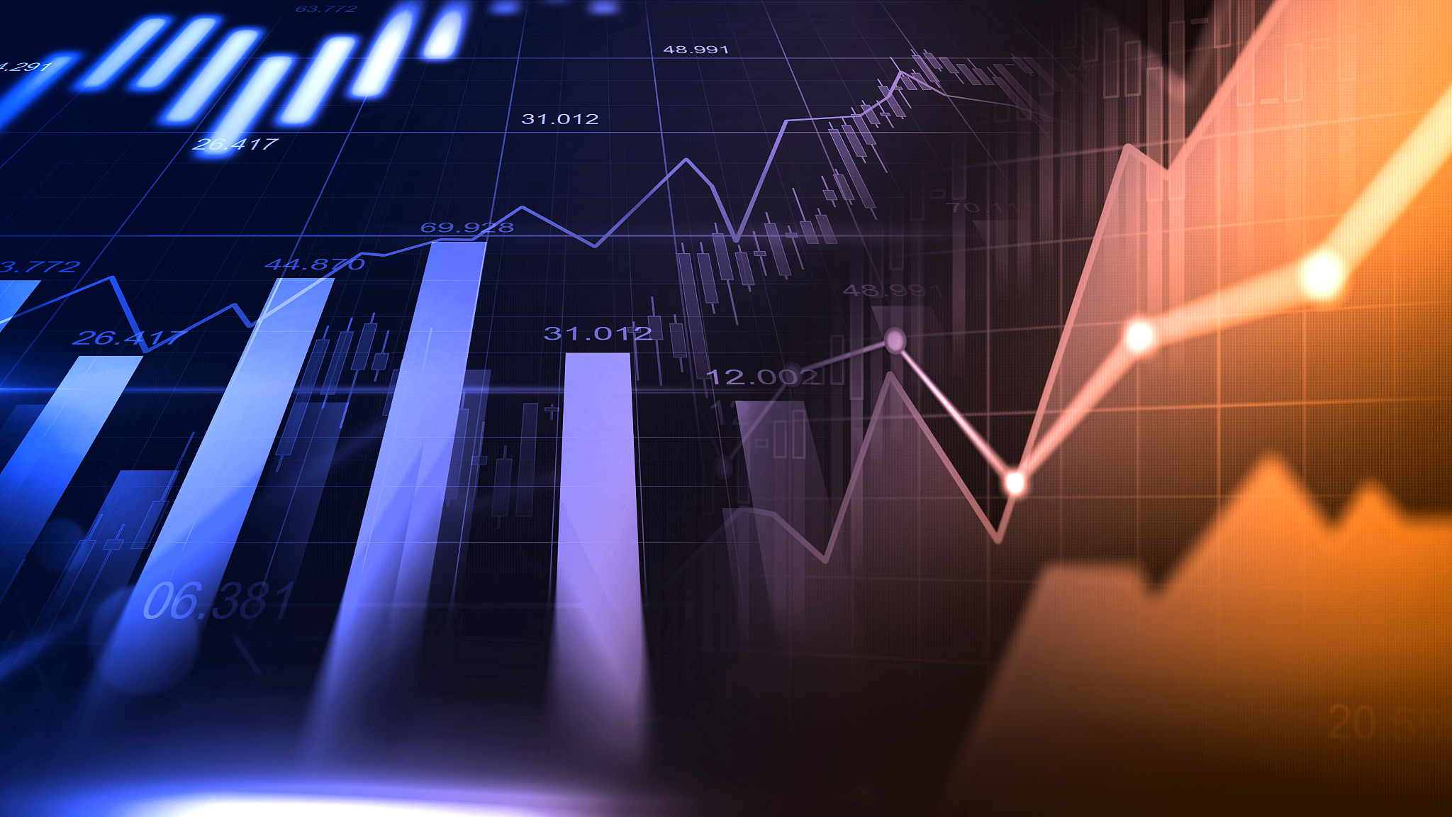 stock market or forex trading graph
