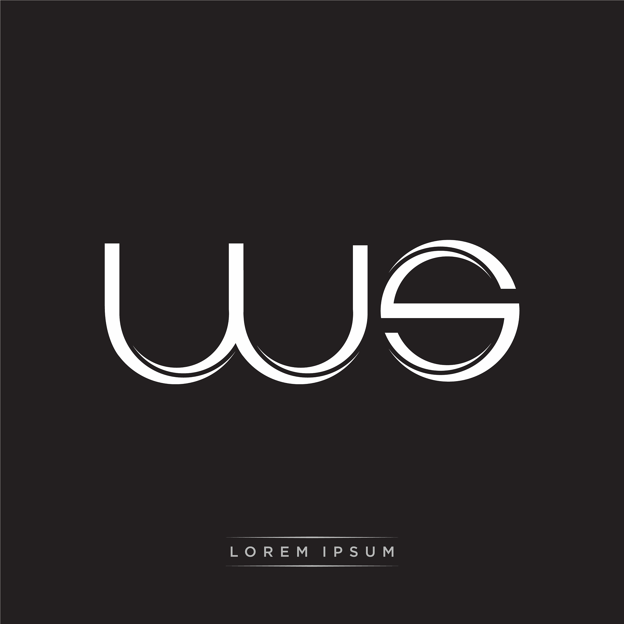 ws initial letter split lowercase logo modern