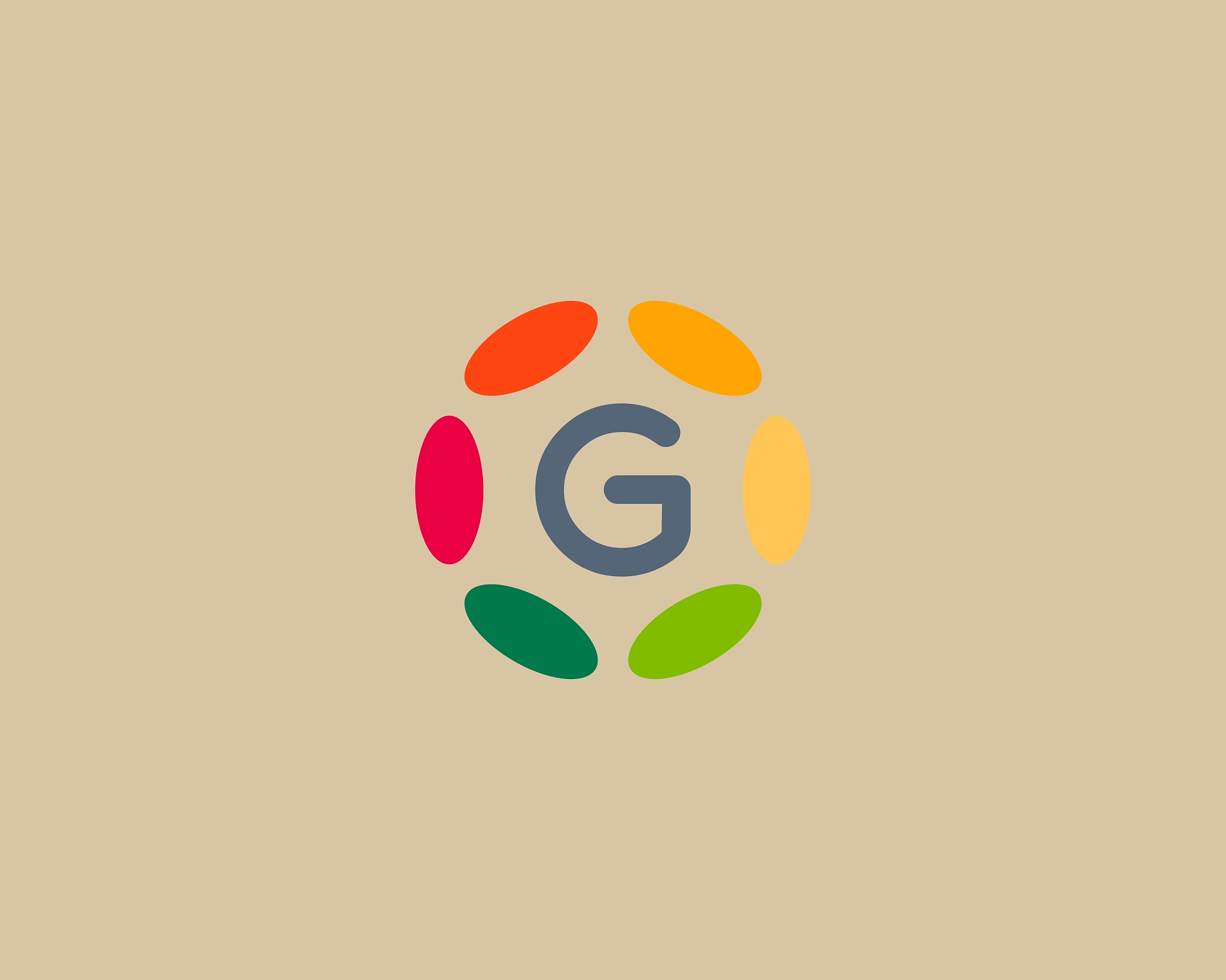 color letter g logo icon design hub frame