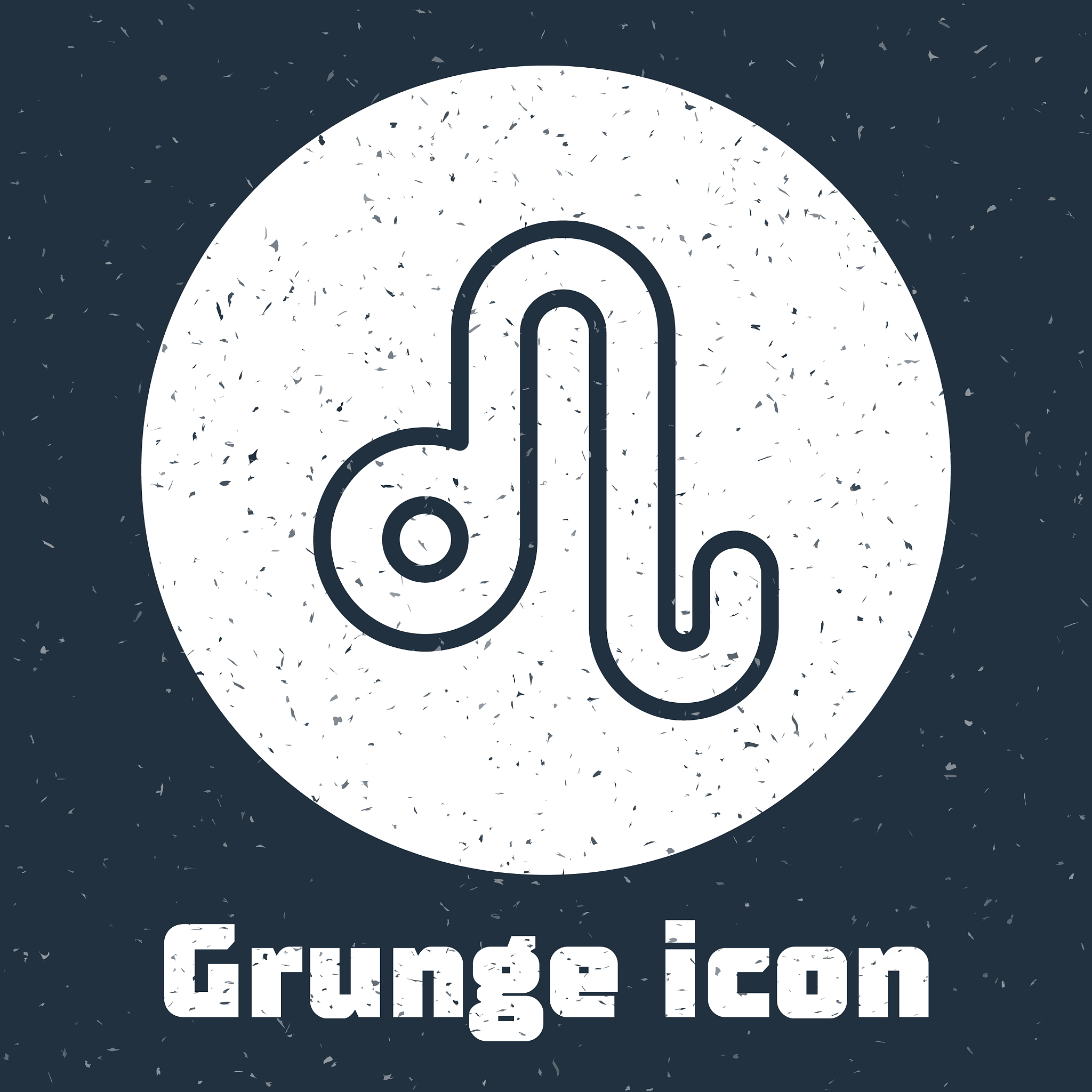 grunge line leo zodiac sign icon isolated on grey