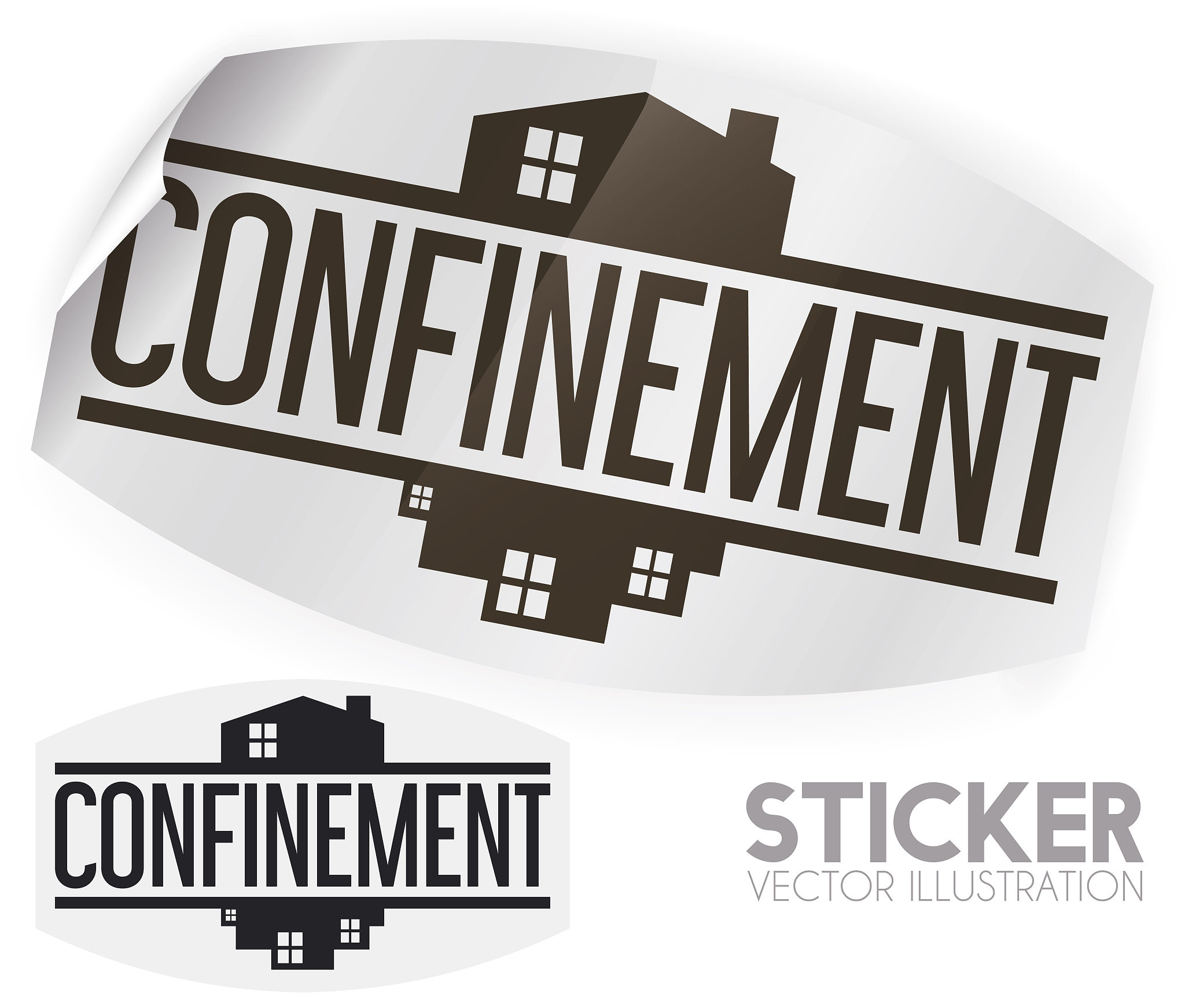 sticker recommending home confinement as preventive measure due 
