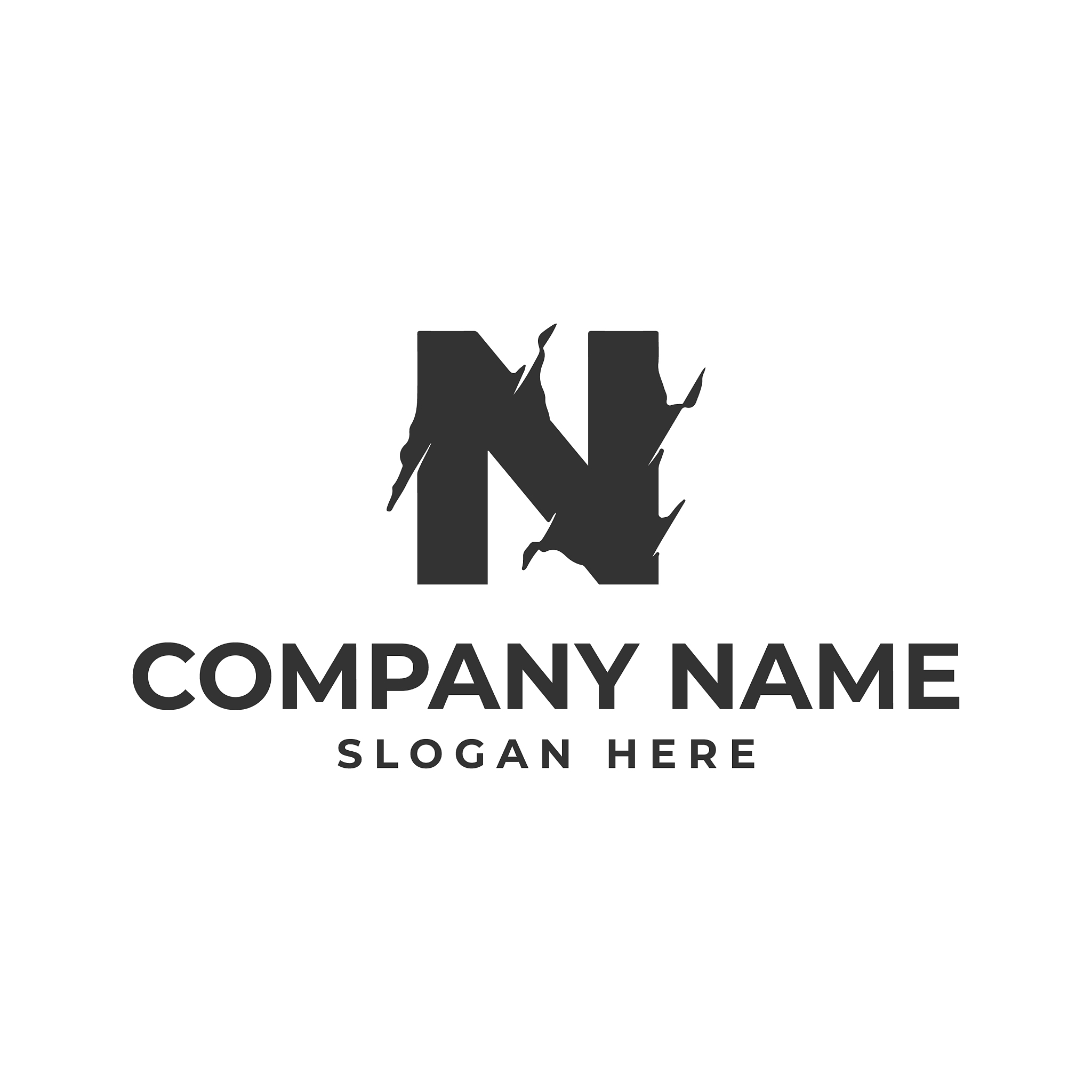 letter n logo template design