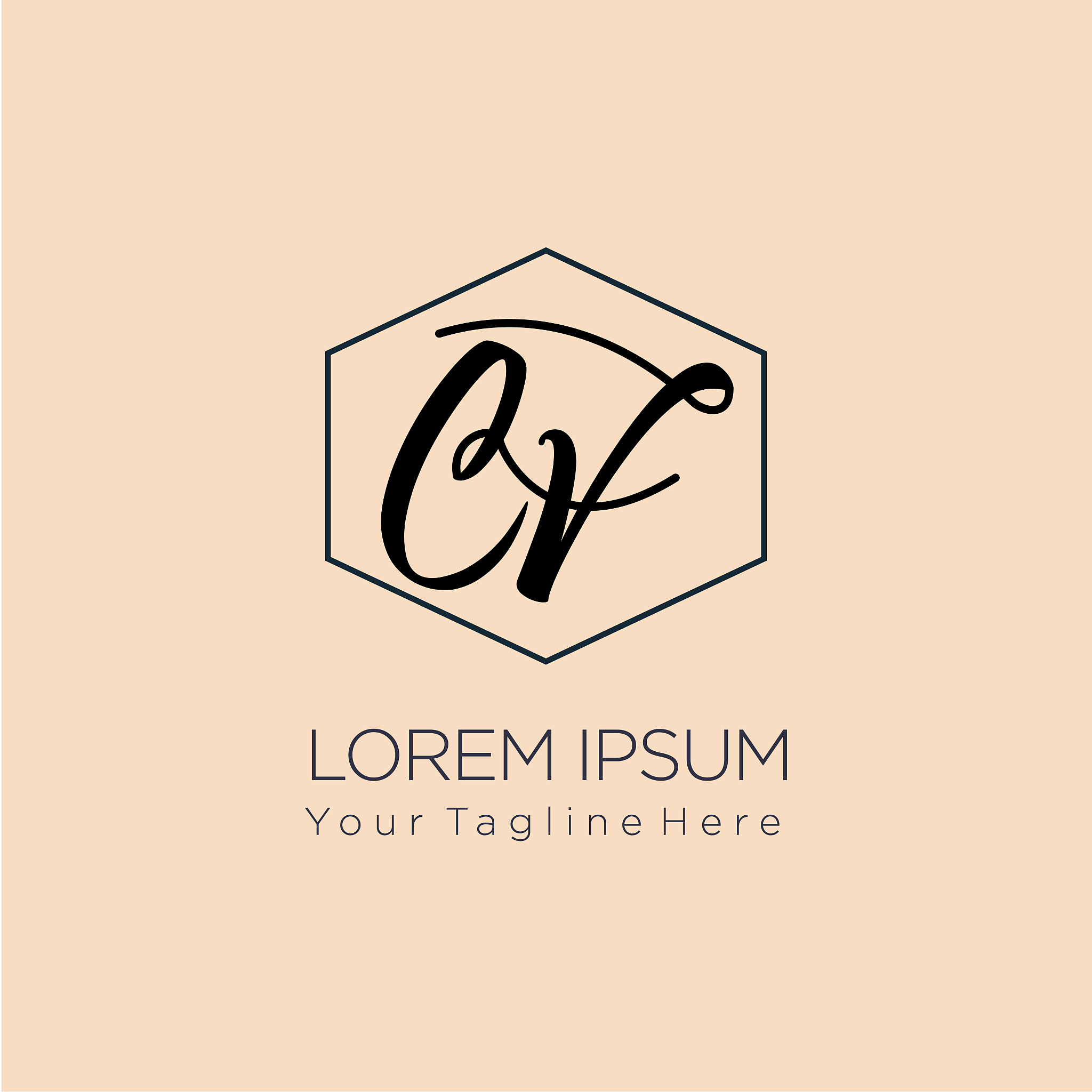 initial letter logo cv, vc, logo template