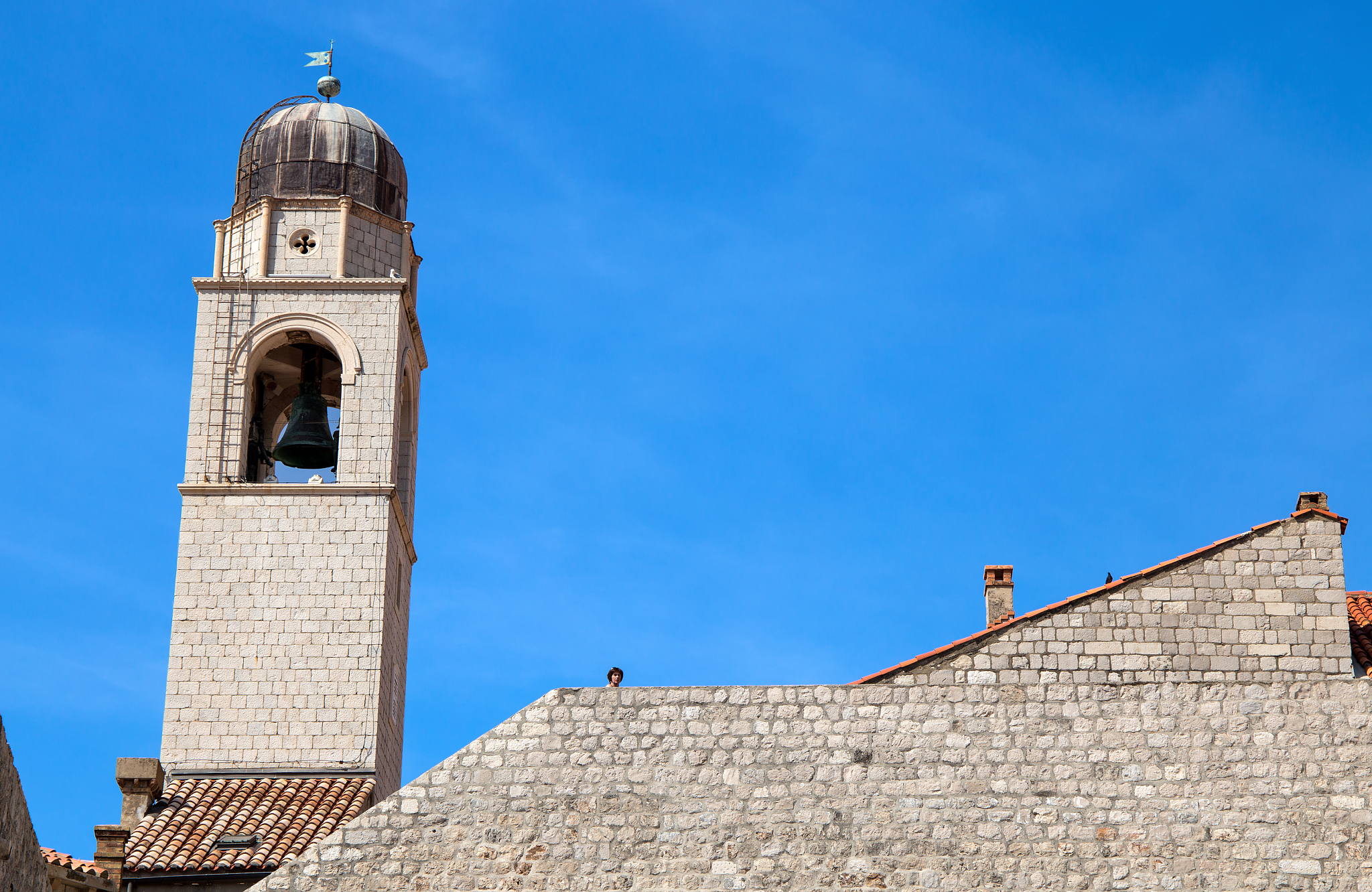 dubrovnik, croatia, september 17, 2016 - the bell tower of the f