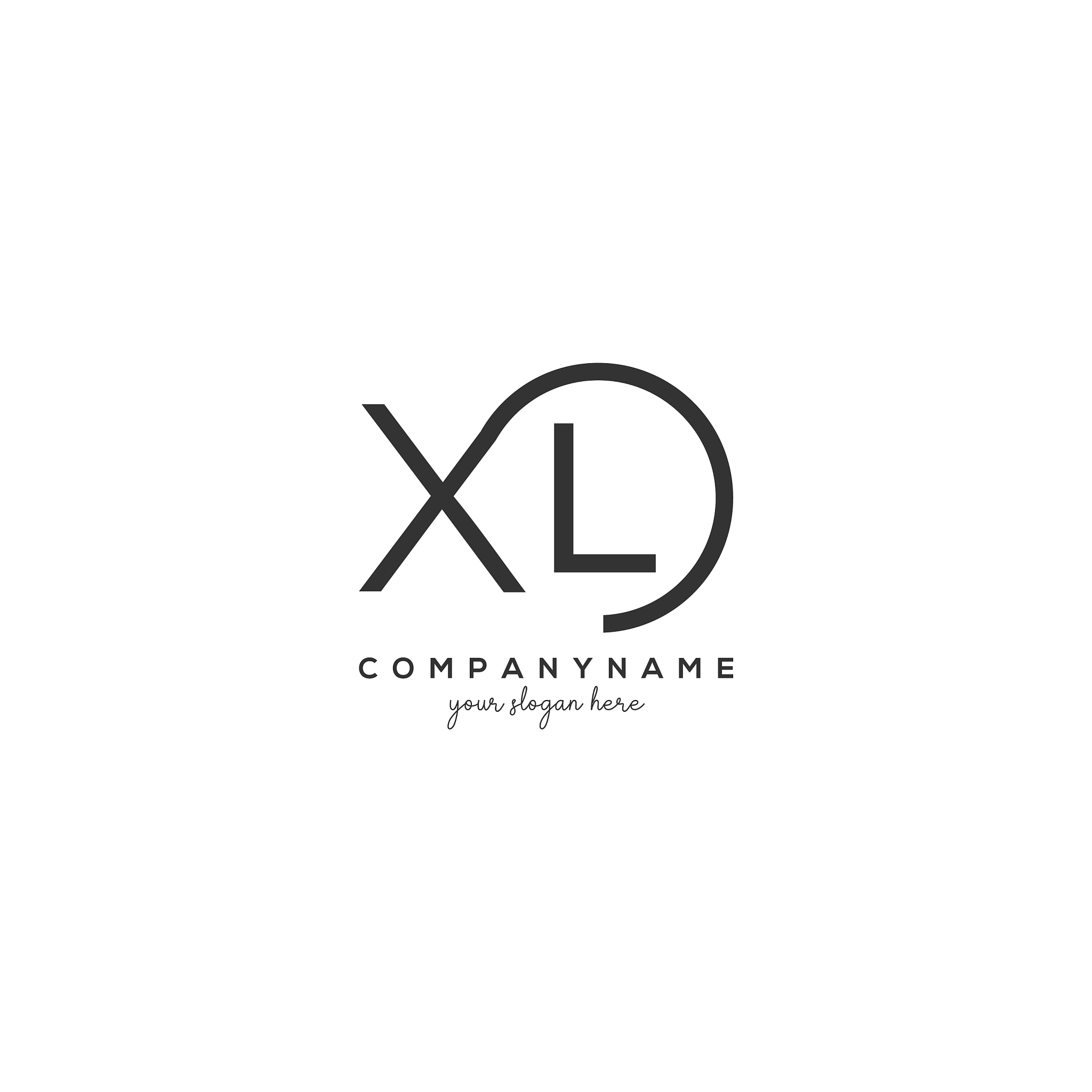 initial xl letter logo with circle template